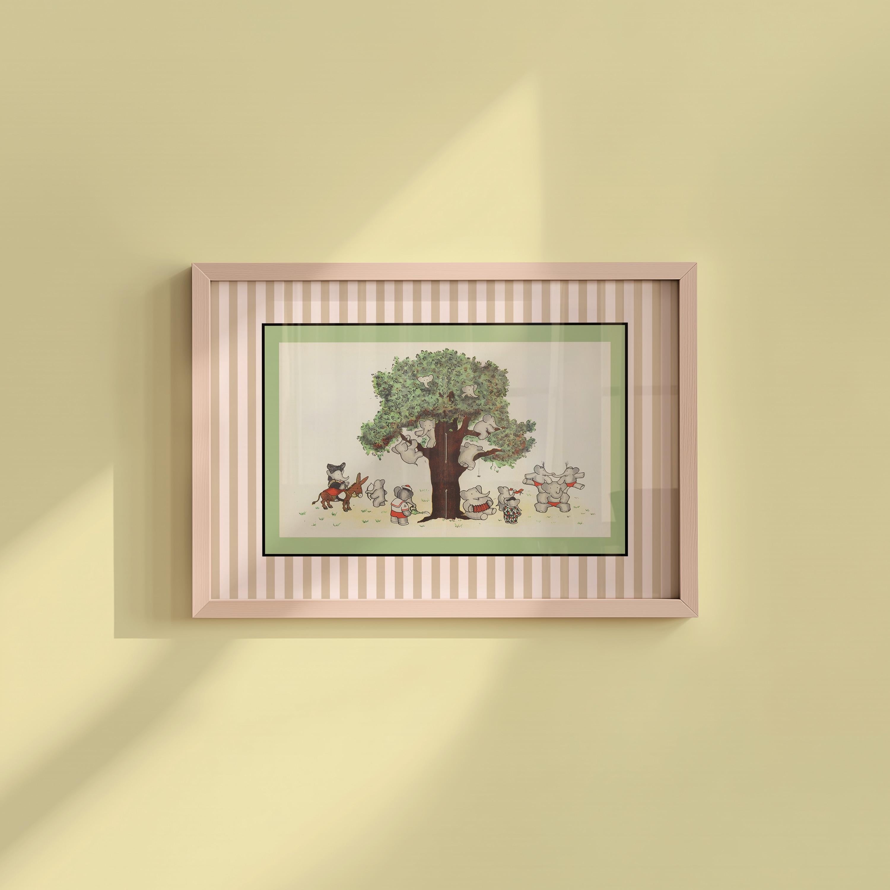 Babar the elephant wall decor, printable all art, nursery decor, kids gift, illustration print nursery decor neutral gender baby gift