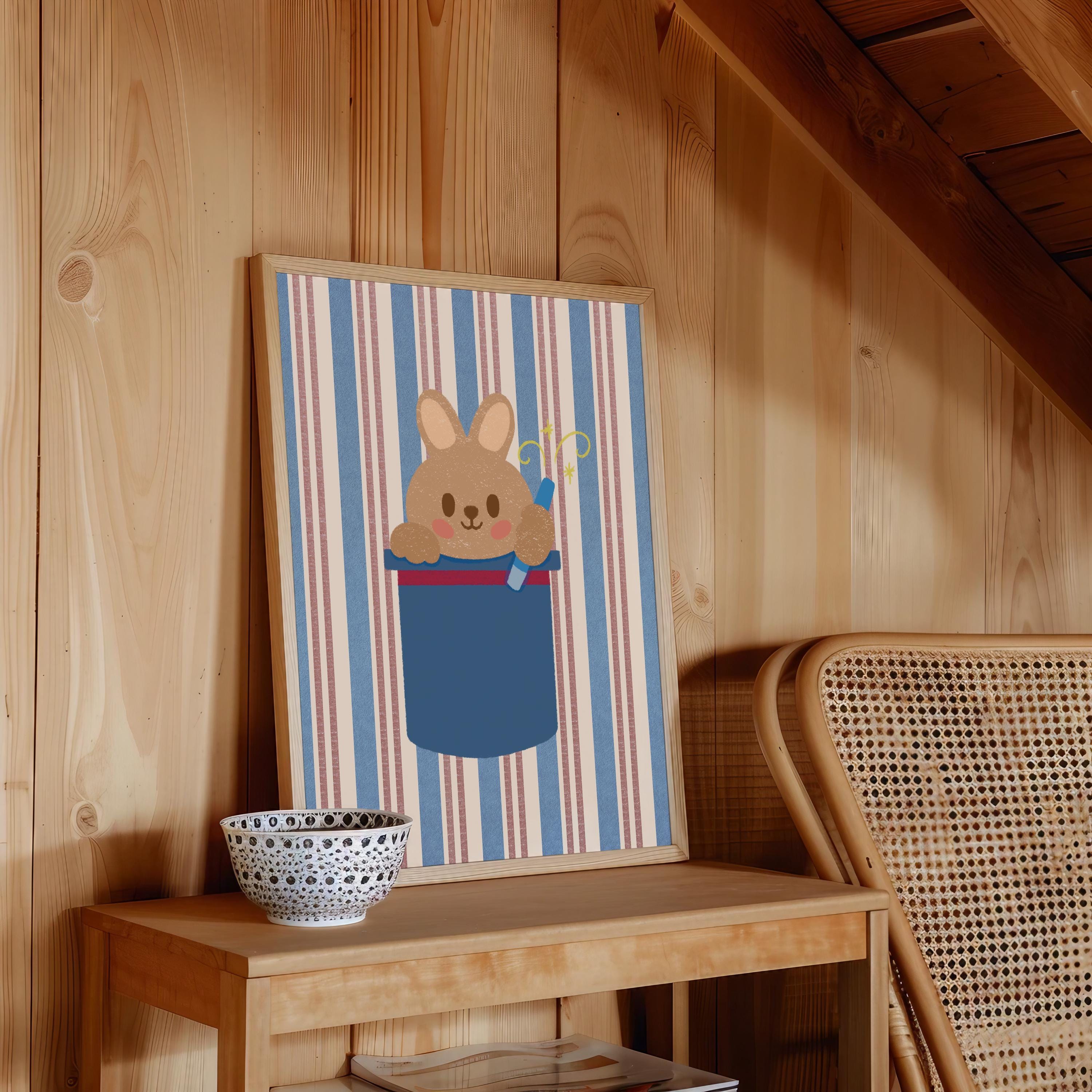Boho Nursery, Cottagecore Kids Room, Nursery Decor, Magic kids room art, circus animal art, circus themed nursery, digital download, bunny