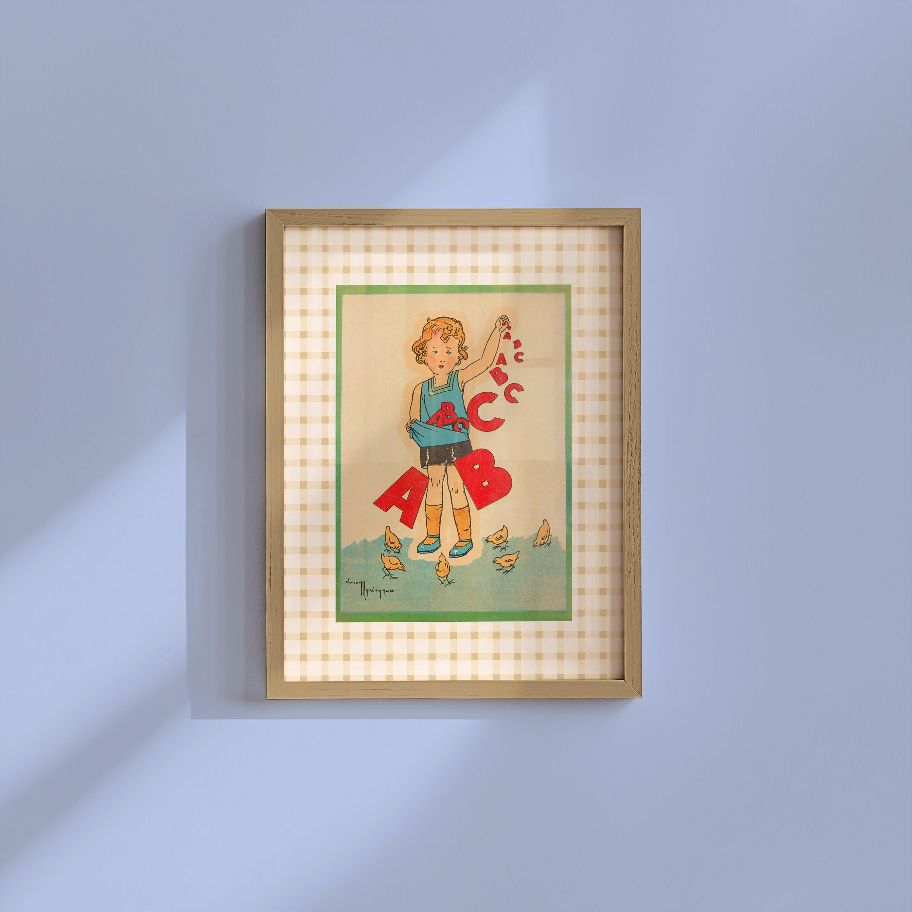 Whimsical Alphabet Poster: Children's Book Characters, Nursery Decor, Educational Wall Art, ABC wall art, ABC poster, vintage nursery art