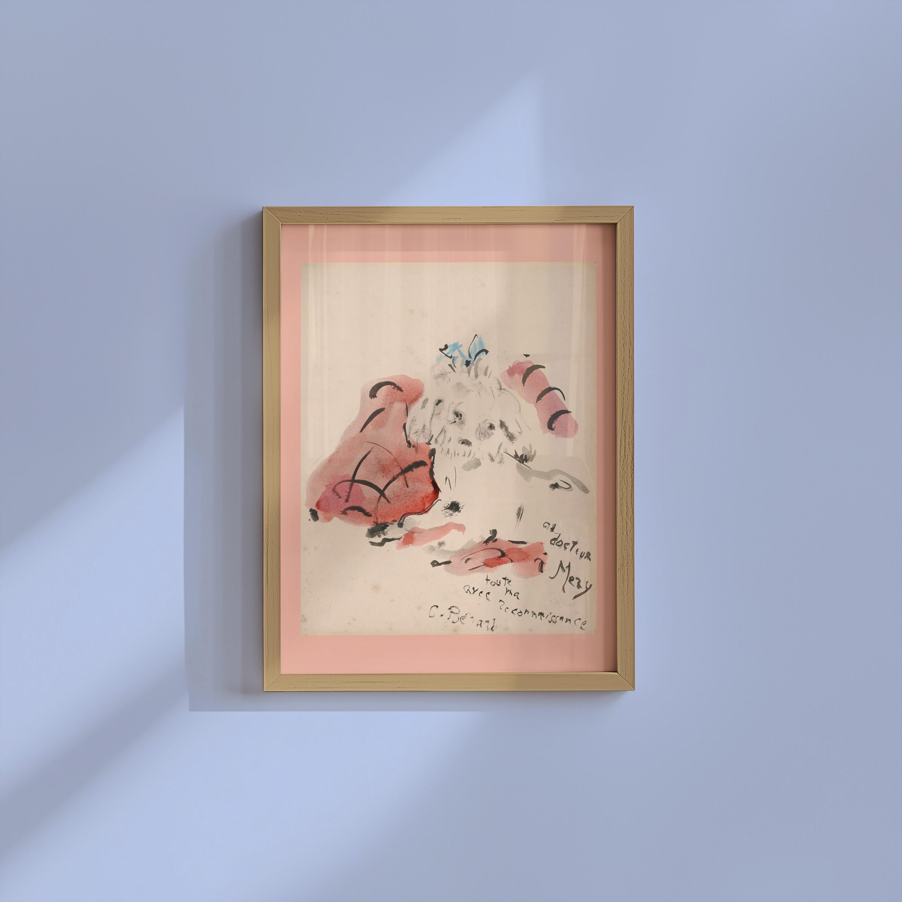 White Dog Wall Art Print, Whimsical Animal Illustration, Playful Pet Decor, Colorful Digital Download Artwork, Classic Art Dog Print