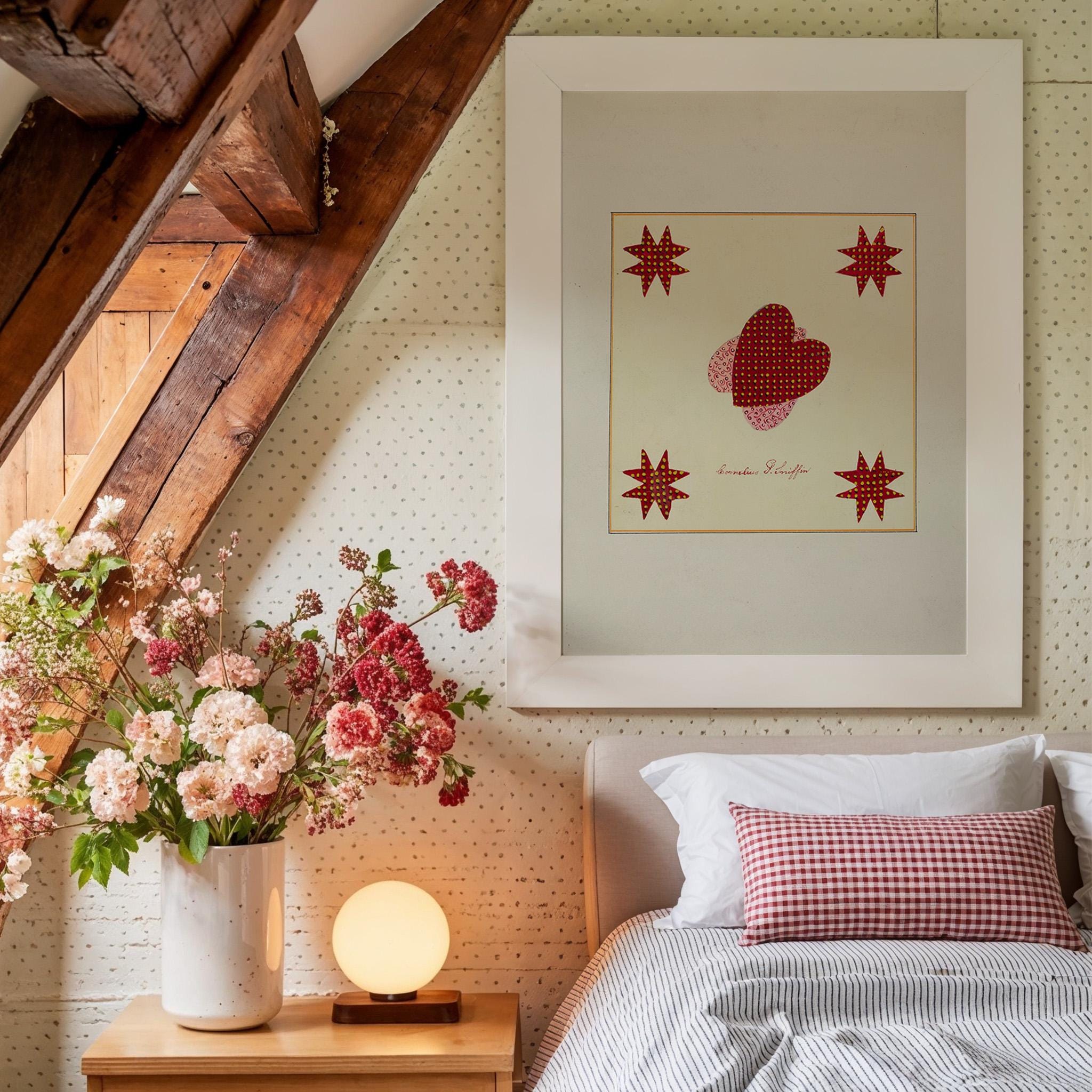 Floral Quilt Art Print for English Cottage Decor High-Resolution Digital Download 30x30 Inch Printable Decor