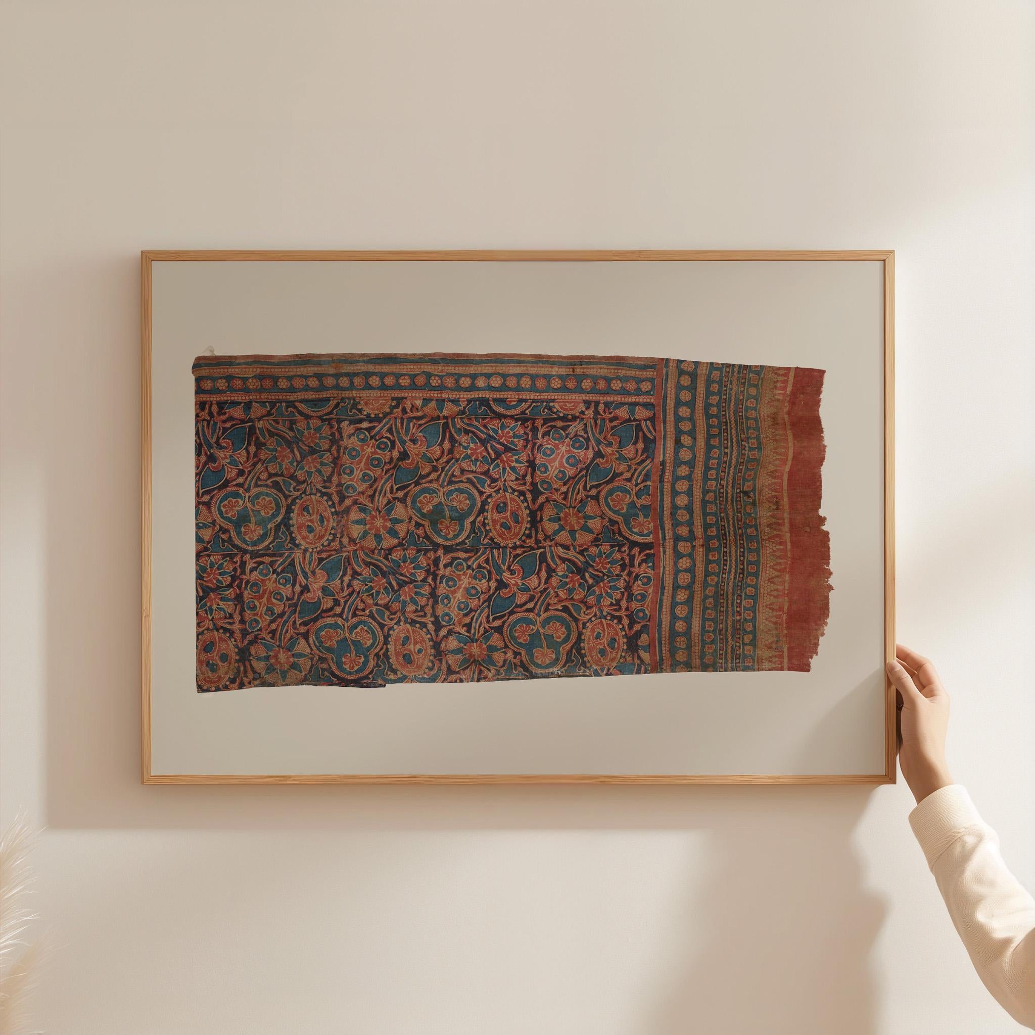 Tapestry Wall Art, Vintage Textile Print, Warm Aesthetic Home Decor, Antique Textile Print, Rustic Rug Pattern, Eclectic Wall art