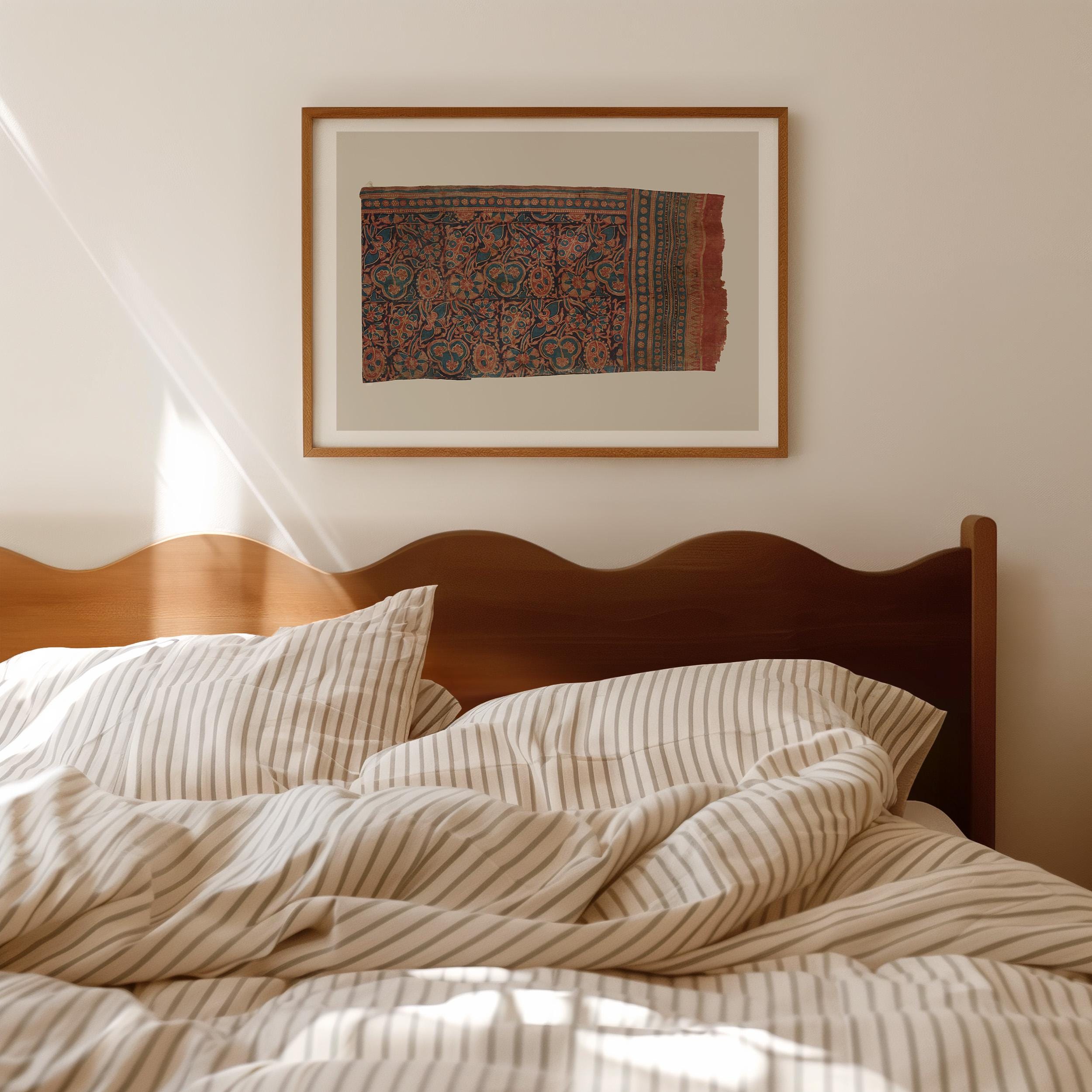 Tapestry Wall Art, Vintage Textile Print, Warm Aesthetic Home Decor, Antique Textile Print, Rustic Rug Pattern, Eclectic Wall art