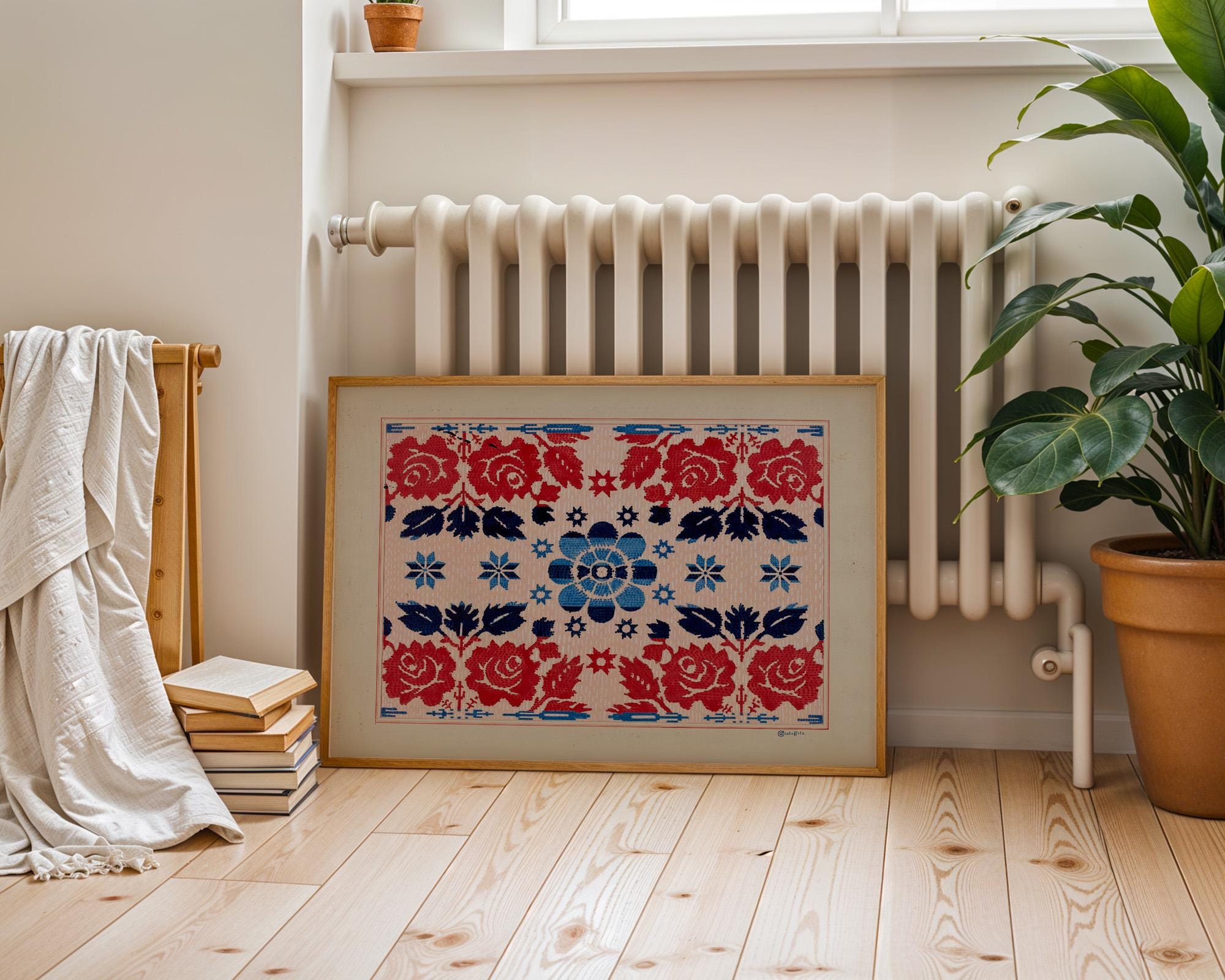 Vintage Quilt Art Print: Pink and Red Vintage Quilt, American art print, american folk art, classic art print, quilt decor, cottage core art