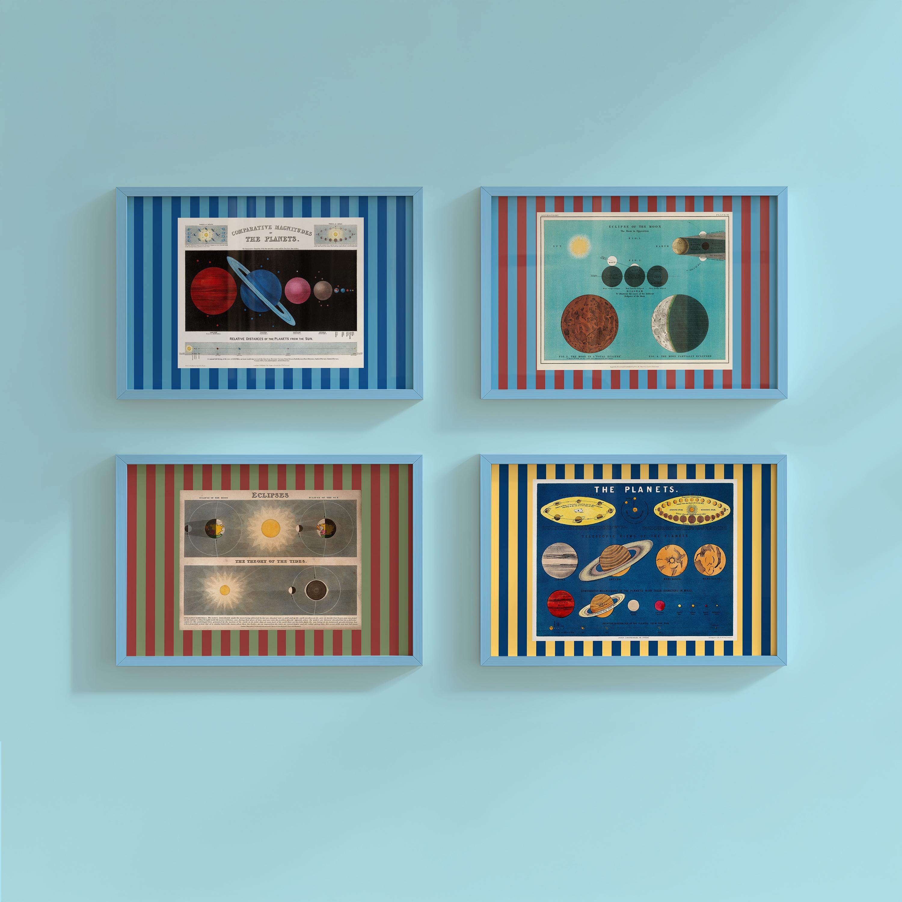 Nursery DIGITAL DOWNLOADS, Set of 4 planet prints, Kids Room Decor, Outer space art prints, kids Room, solar system decor, planets decor