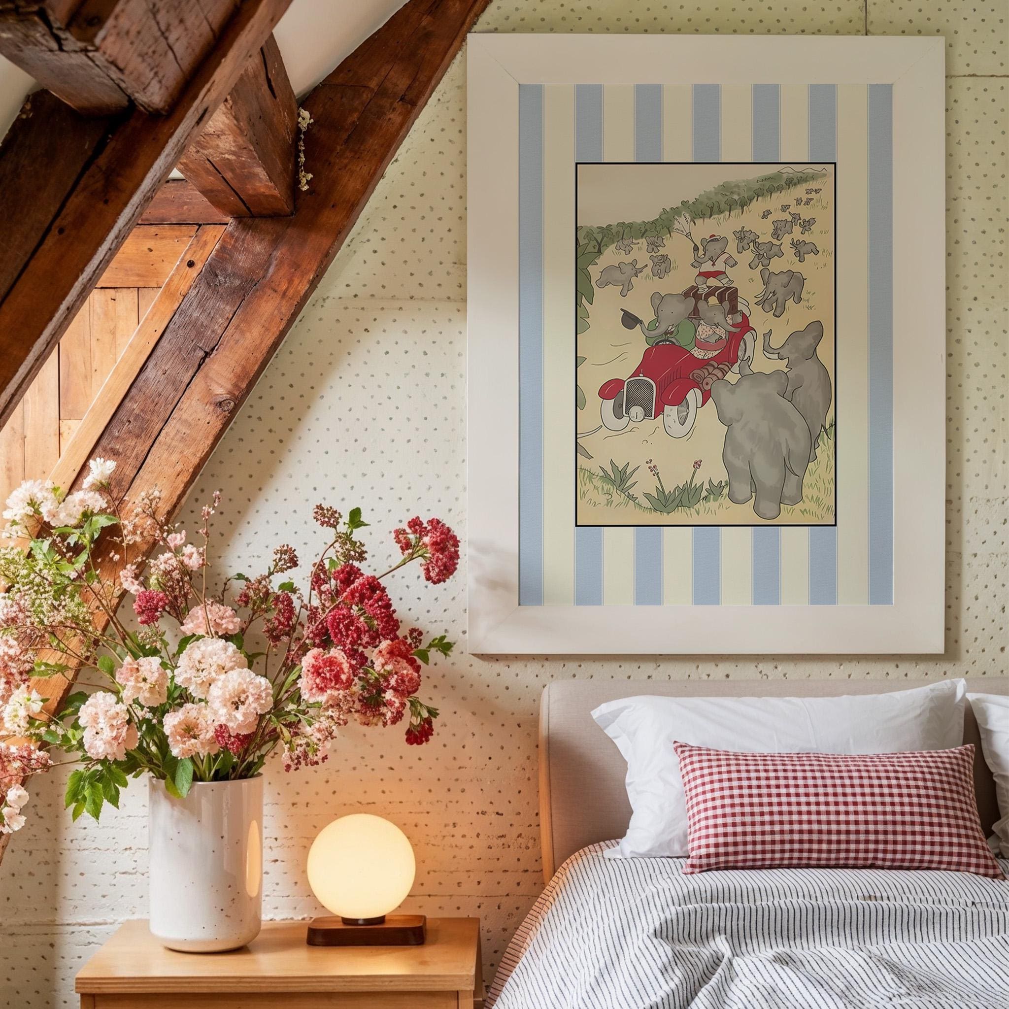 Babar Elephant Prints: Kids Room Wall Art (Digital Download, 15 Piece Set), Nursery art prints, nursery decor, kids room bold decor