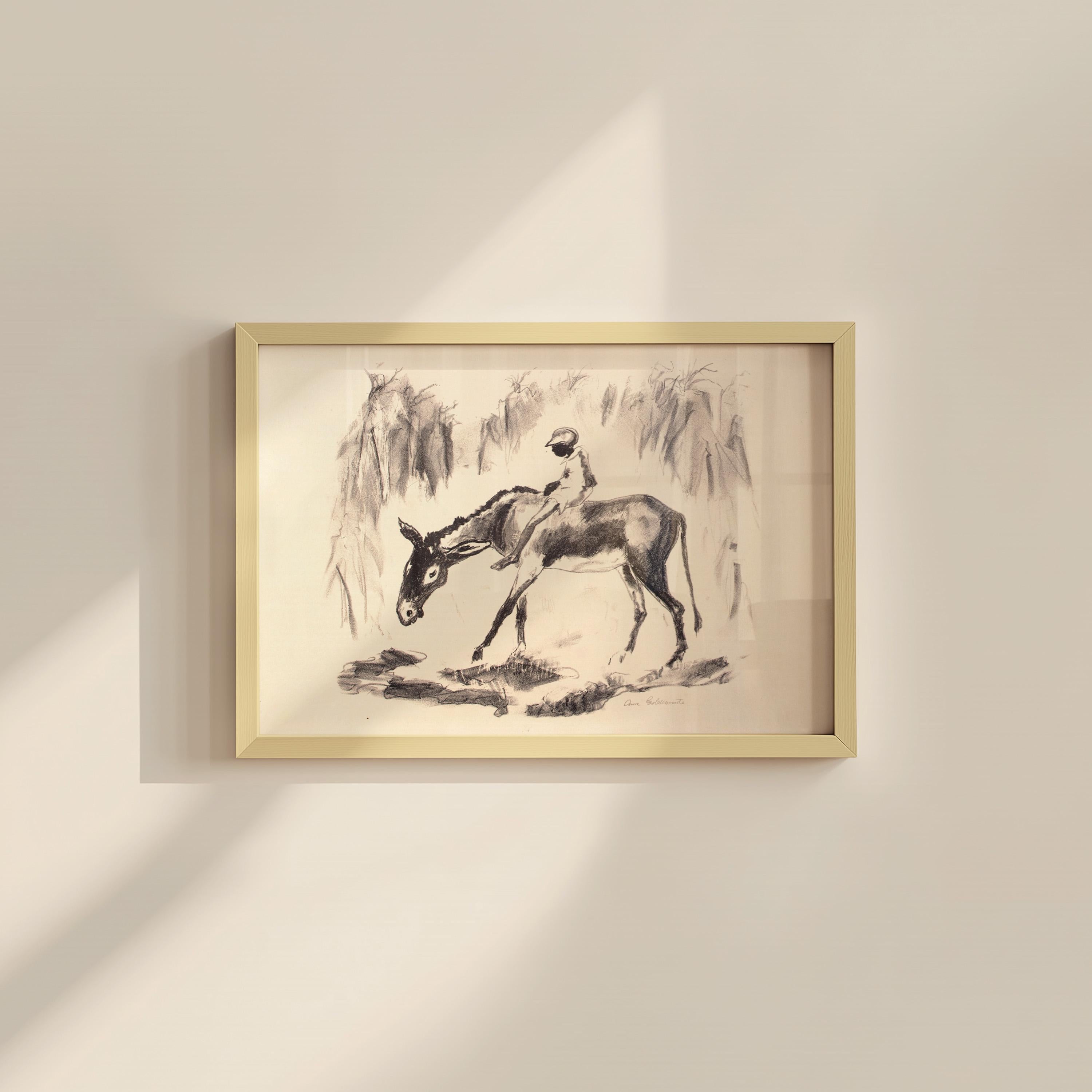 Vintage Horse Art Print: Neutral Abstract Equestrian Digital Download