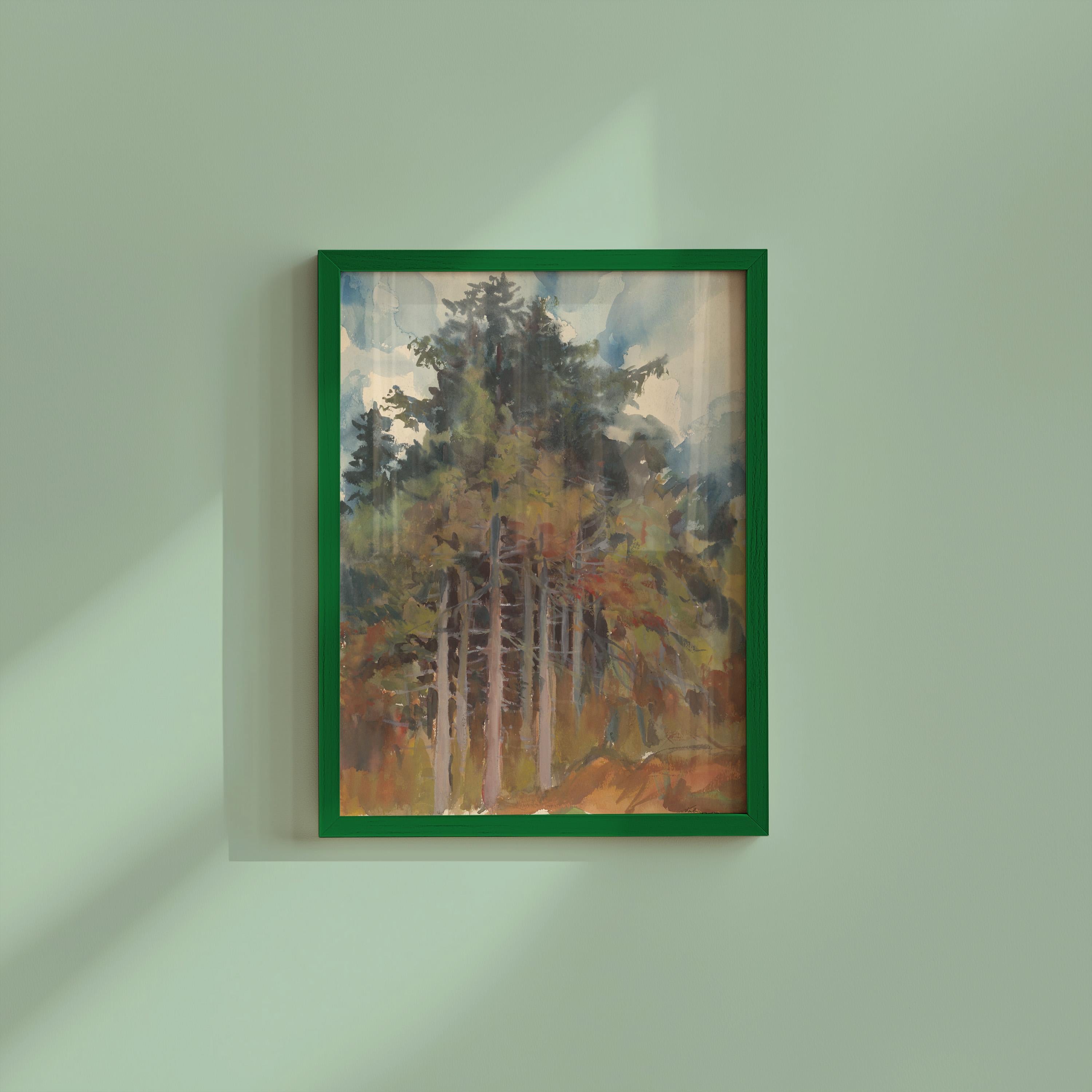 Vintage Abstract Landscape Print, Warm Neutrals, Autumn Color Decor (Digital Download)