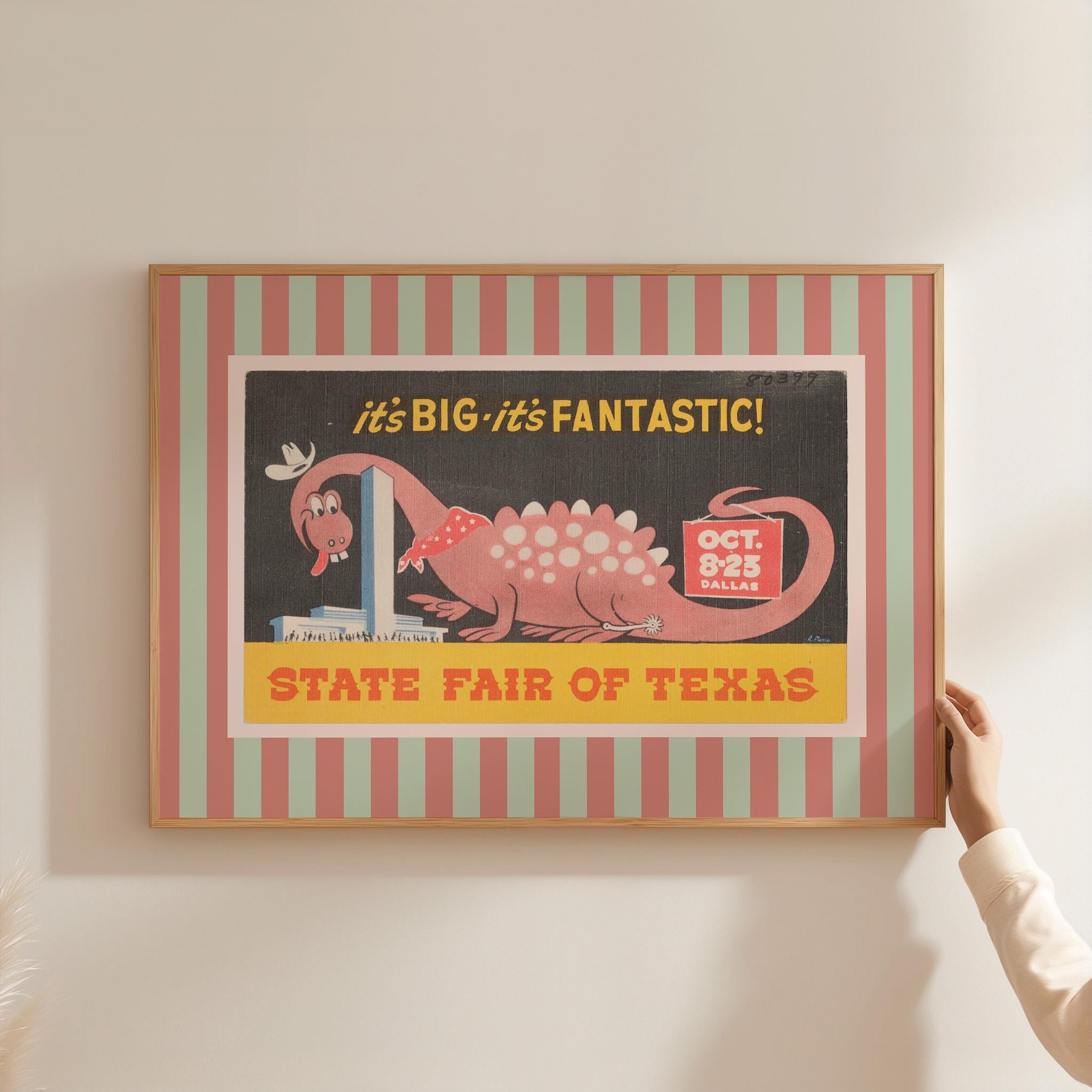 Vintage Texas Art Print: Lone Star State Decor (Digital Download), Cute Vintage Art Print, Travel poster, texas travel art, vintage postcard