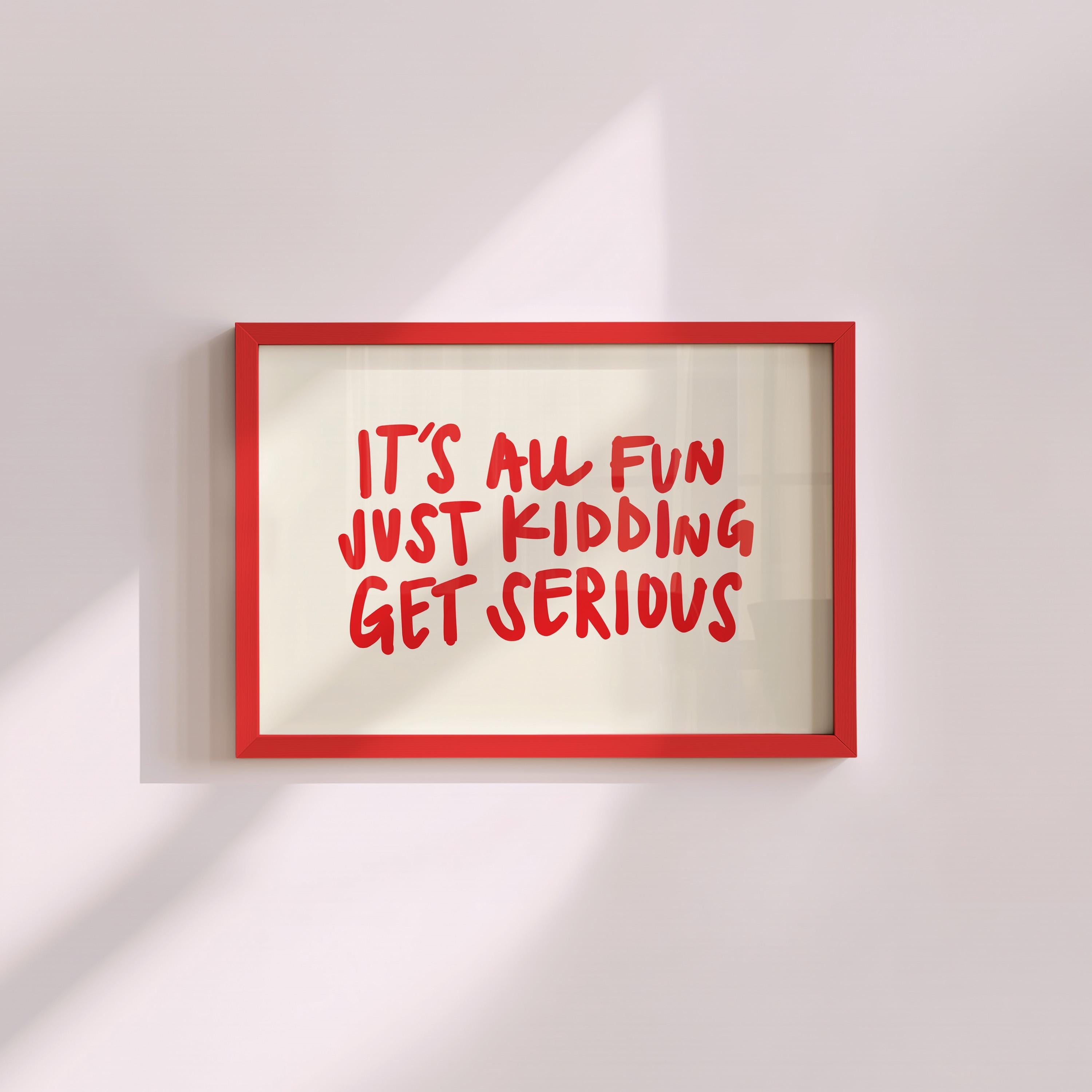 Fun and games art print, Retro Wall Art, Trendy Print, Retro Poster, Digital Print, Red Poster, Dorm Decor, Typography, Printable Art