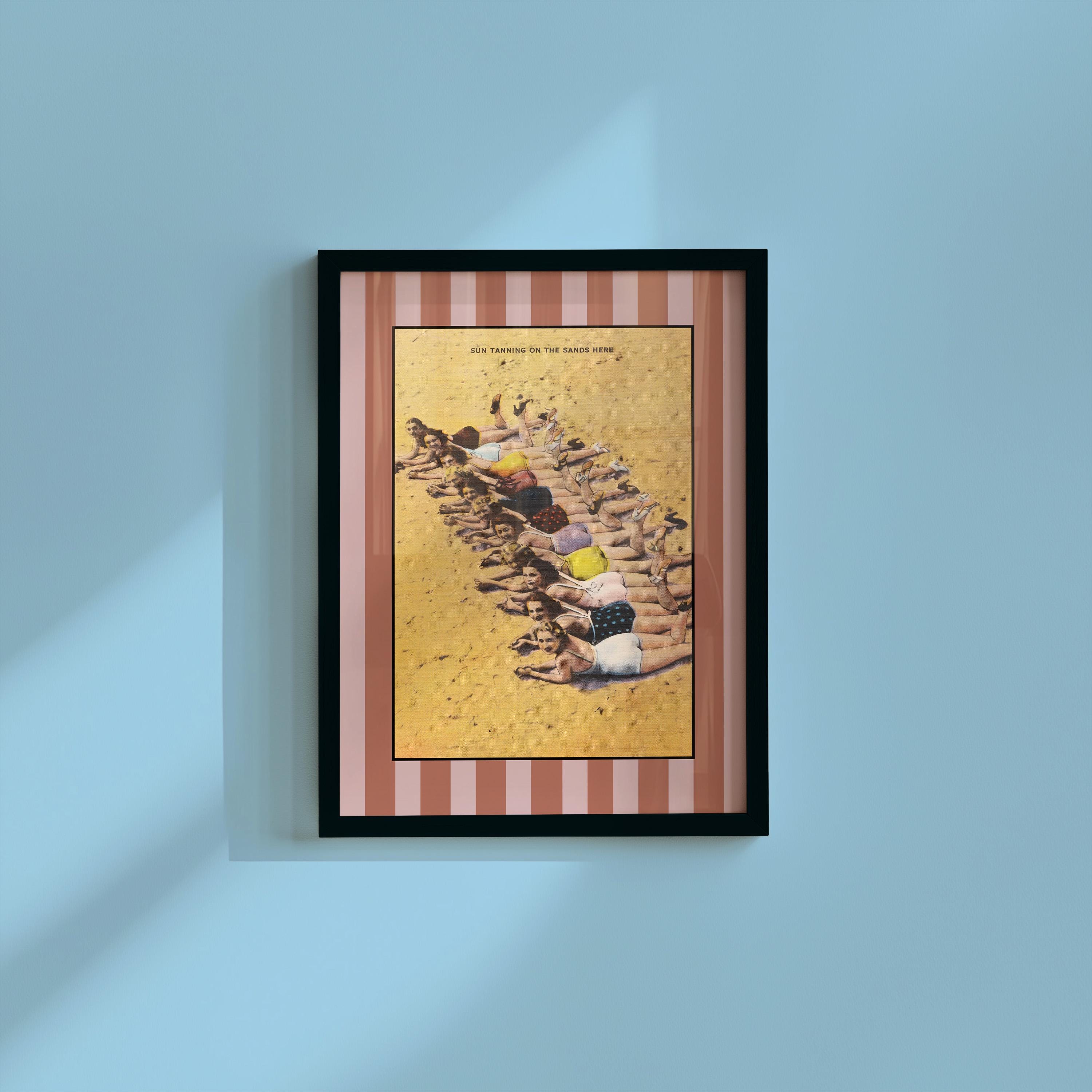 Florida Wall Art, Vintage Poster Print, Trendy Striped Poster, Printable Bedroom Decor, Beach Downloadable Print, Tropical art