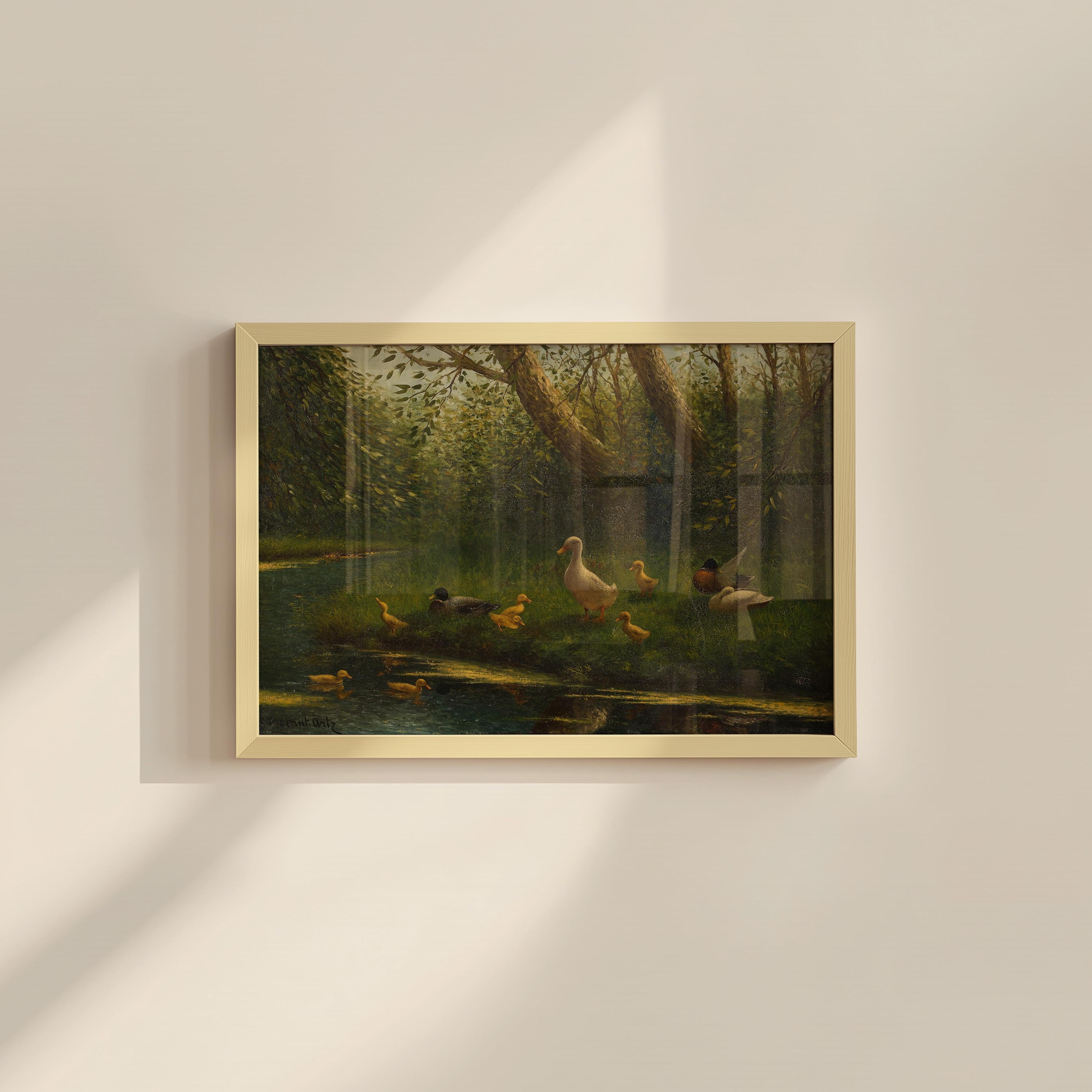 Whimsical Duck Print, Nature Wall Art (Digital Download)
