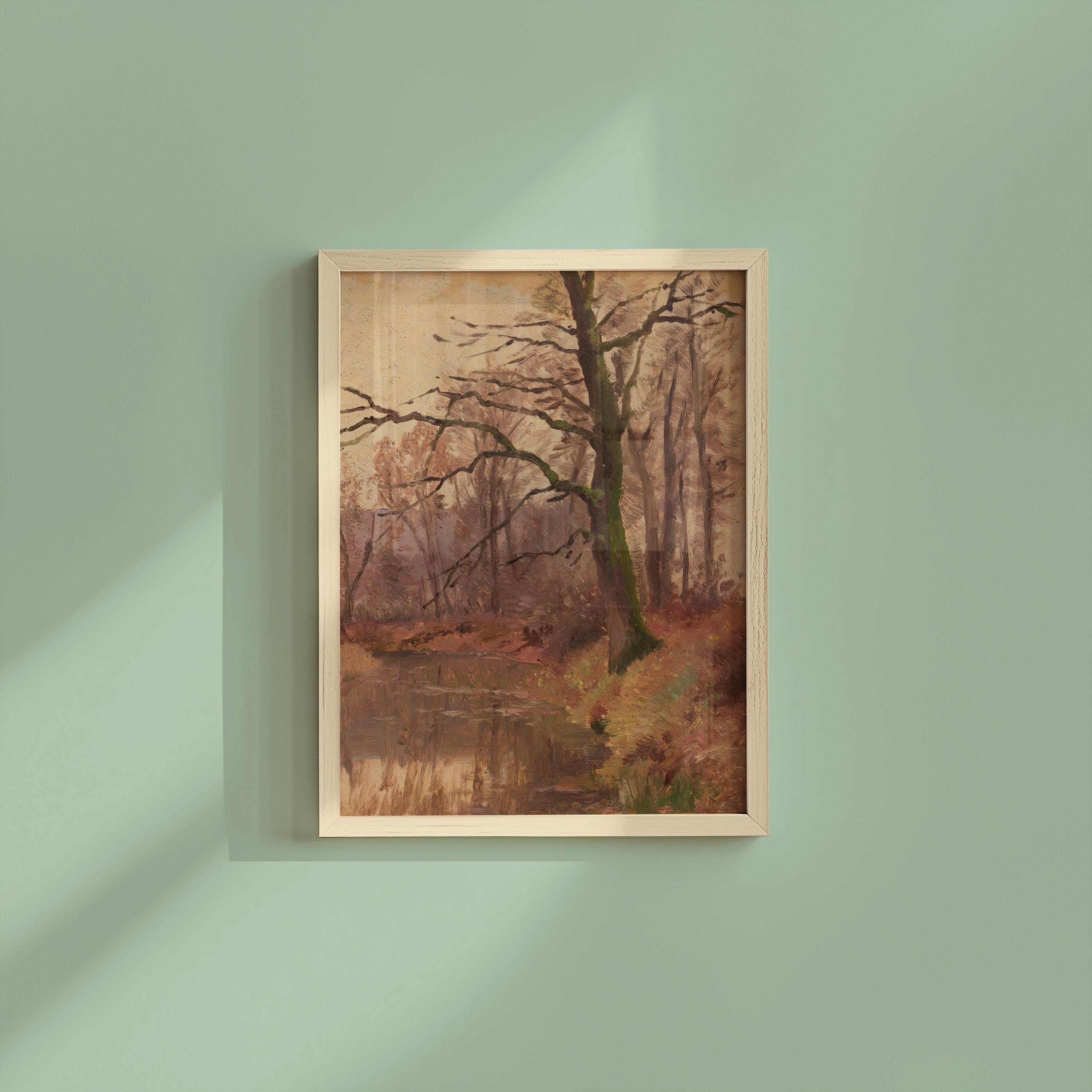 Vintage Abstract Landscape Print, Warm Neutrals, Autumn Color Decor (Digital Download)