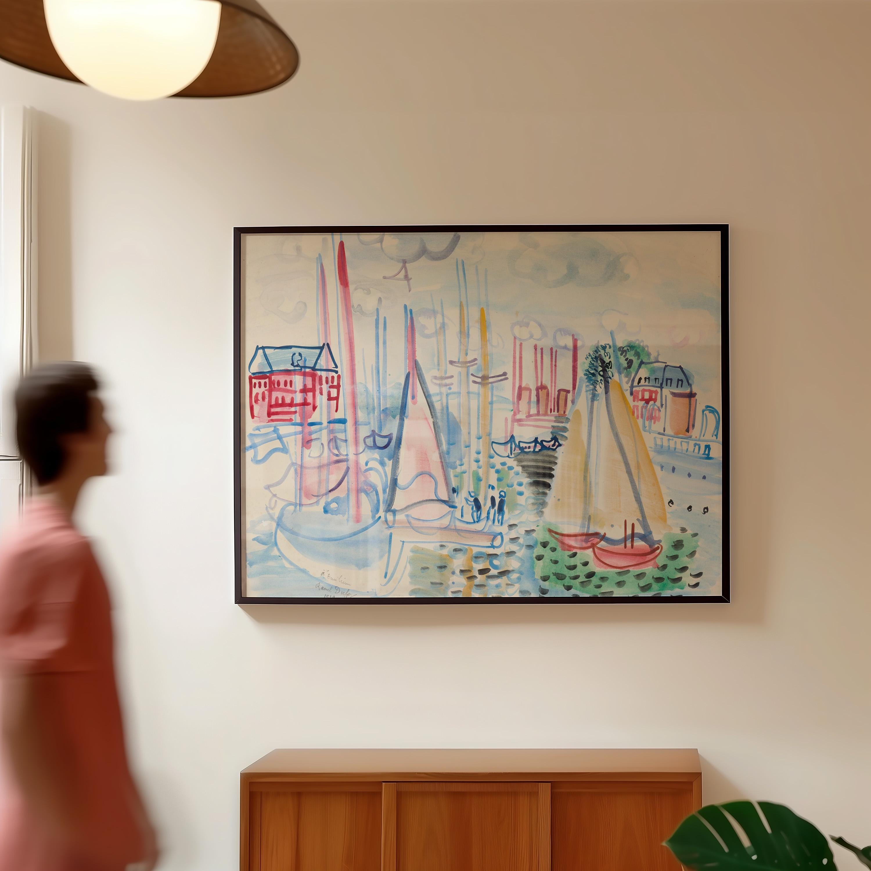 Voiliers dans le port de Deauville Horizontal Art Print (Digital Download)