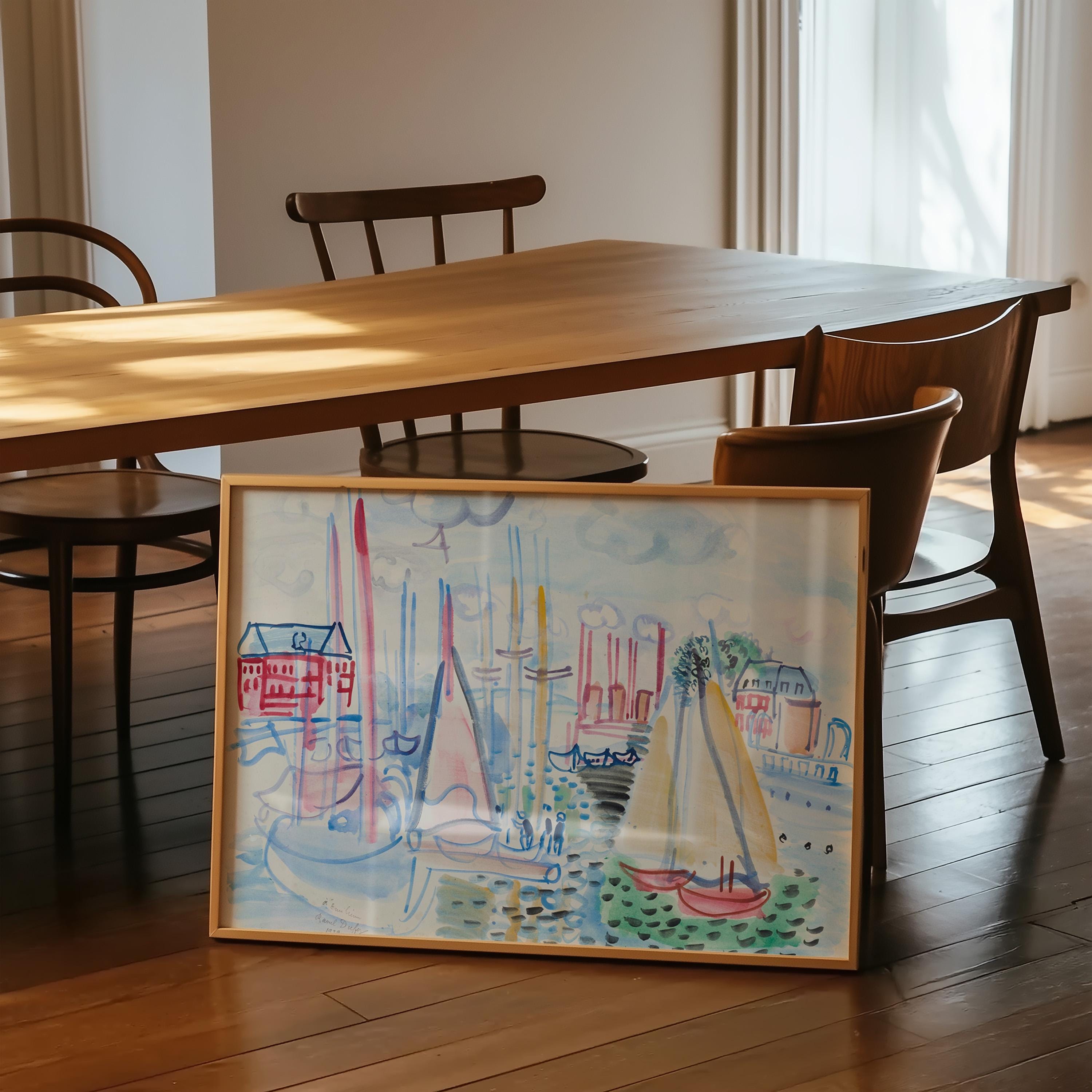 Voiliers dans le port de Deauville Horizontal Art Print (Digital Download)