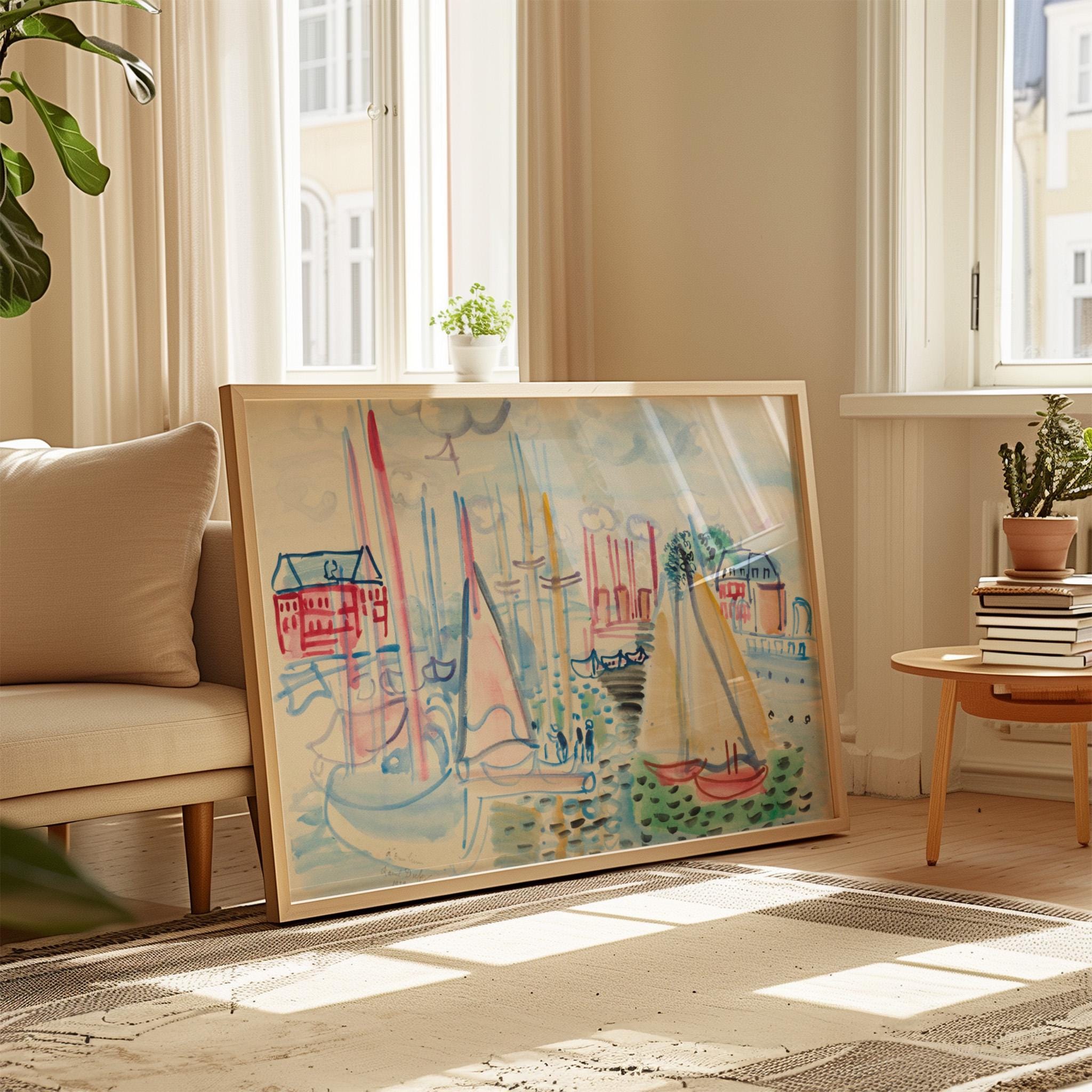 Voiliers dans le port de Deauville Horizontal Art Print (Digital Download)