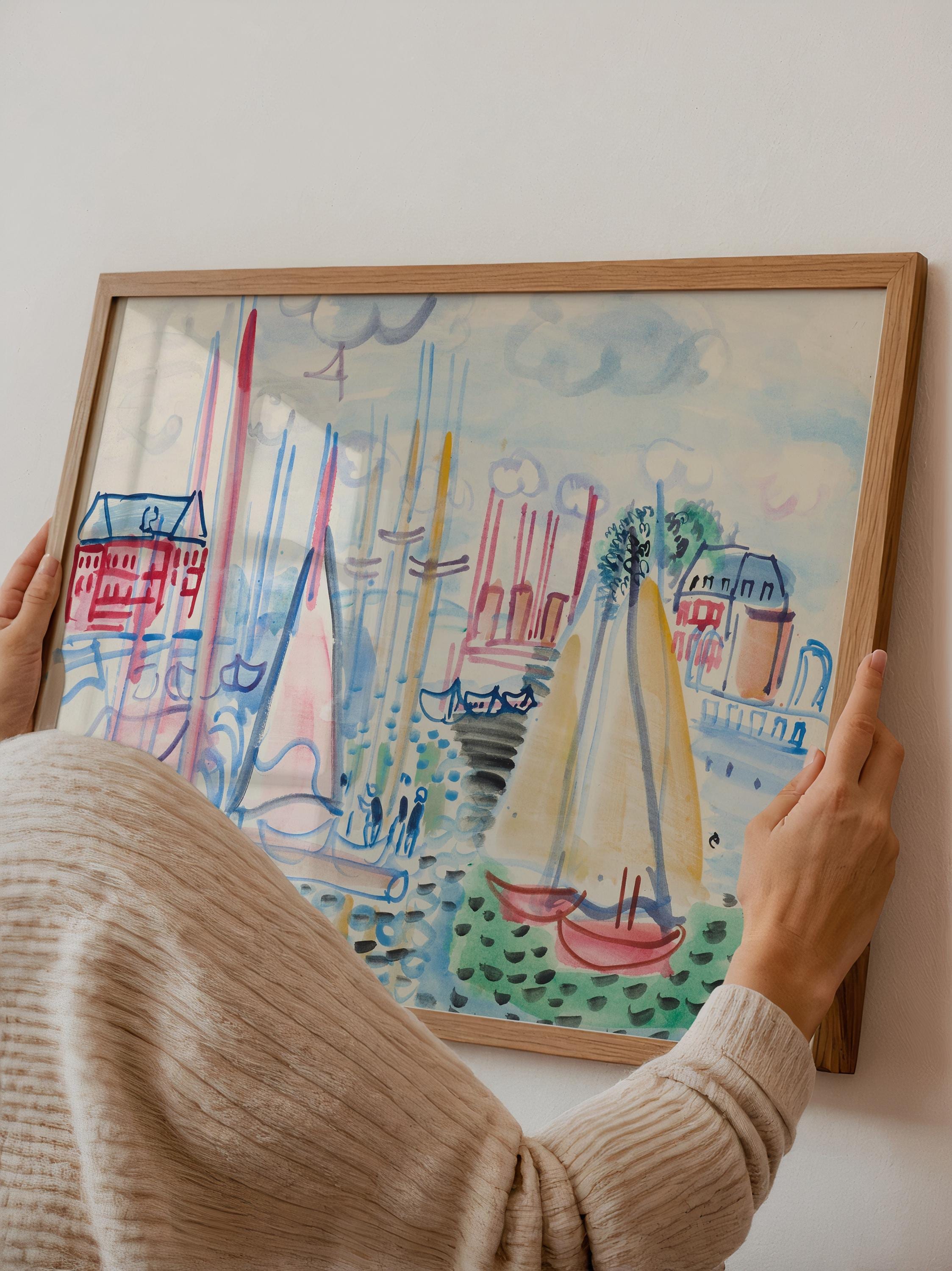 Voiliers dans le port de Deauville Horizontal Art Print (Digital Download)