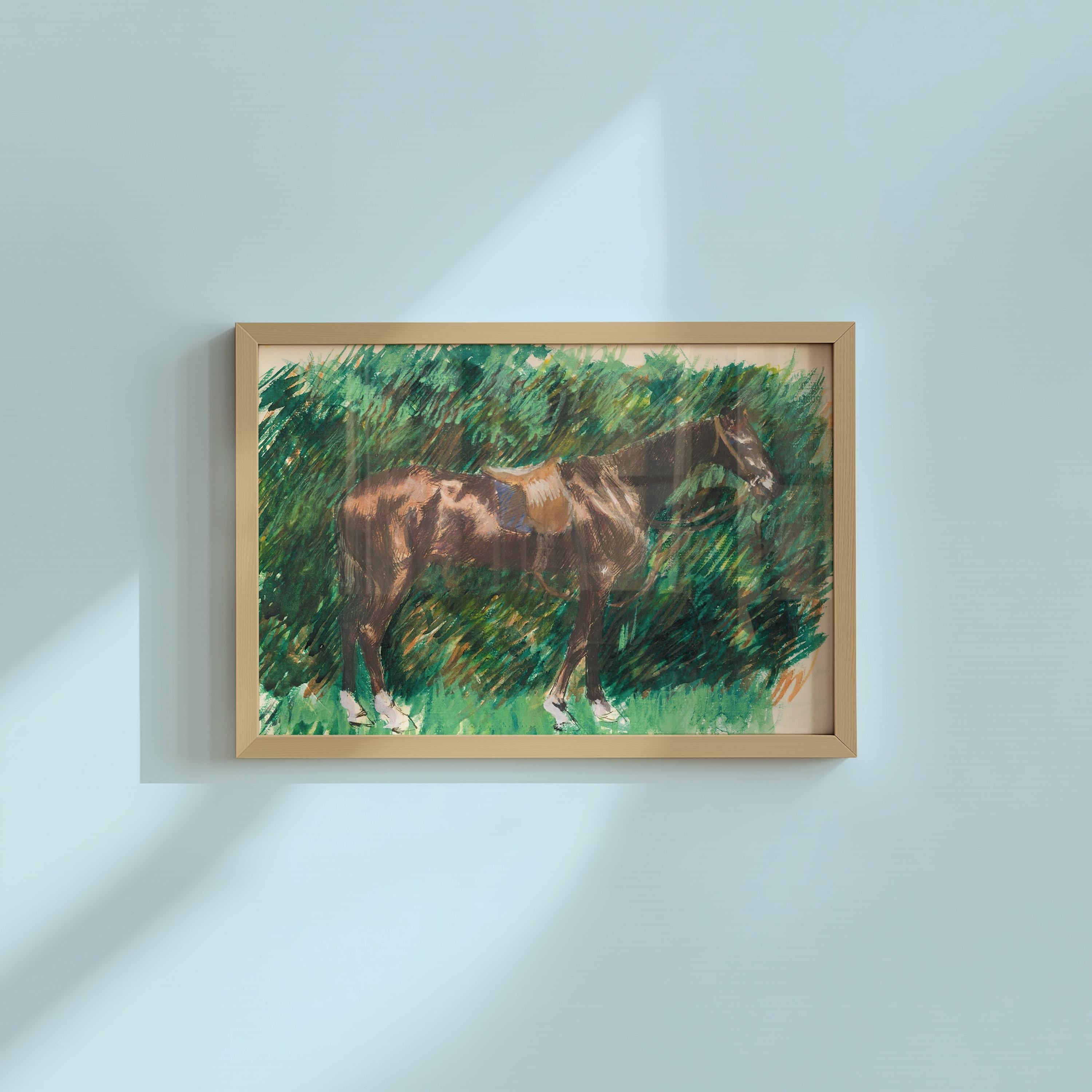 Un Cheval Horizontal Art Print Horse Digital Download