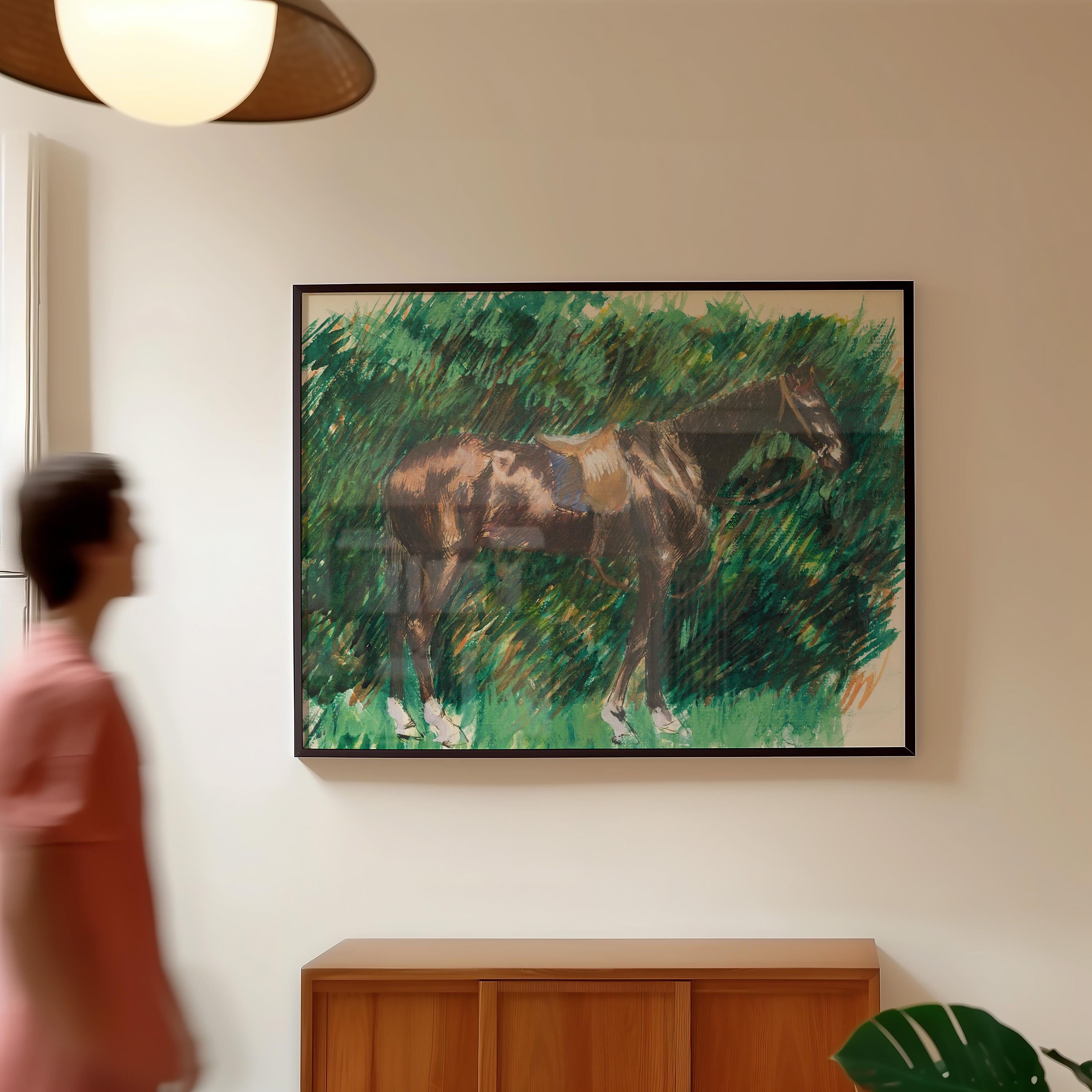 Un Cheval Horizontal Art Print Horse Digital Download