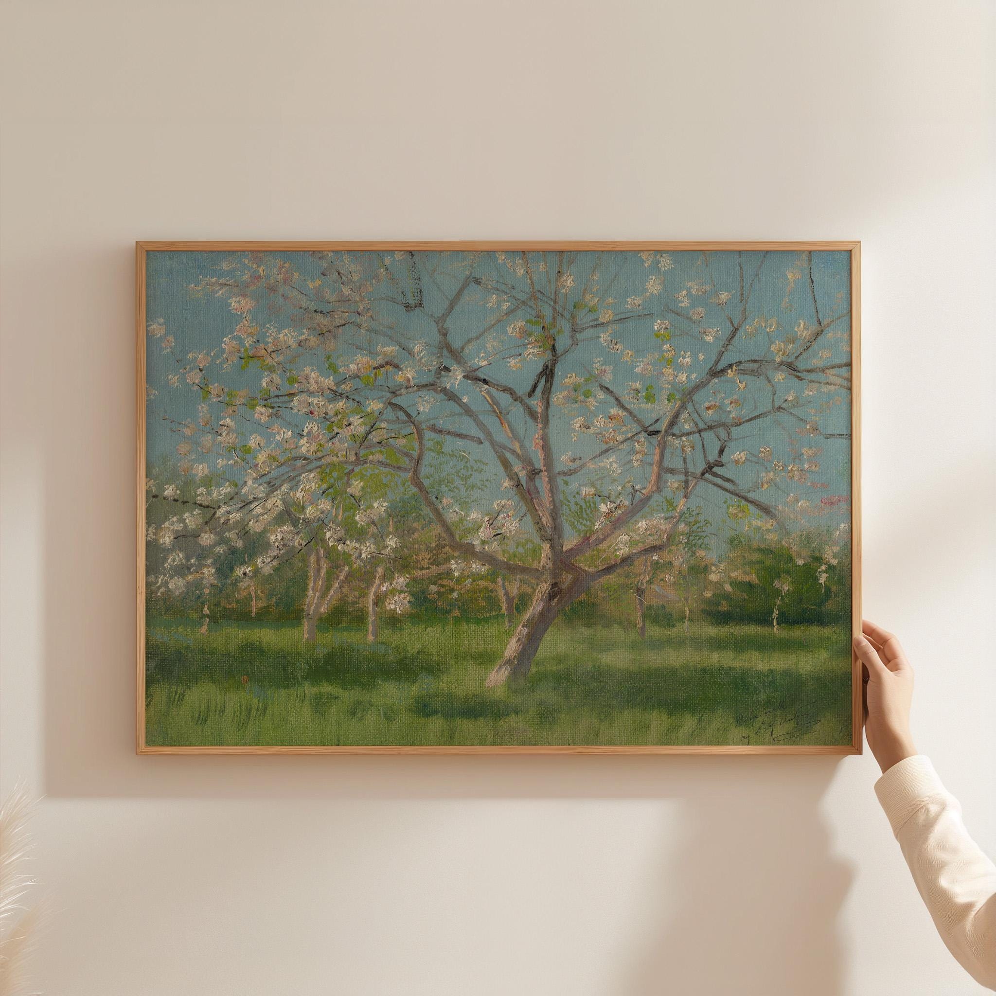 Study of Blooming Trees Horizontal Art Print (Digital Download)