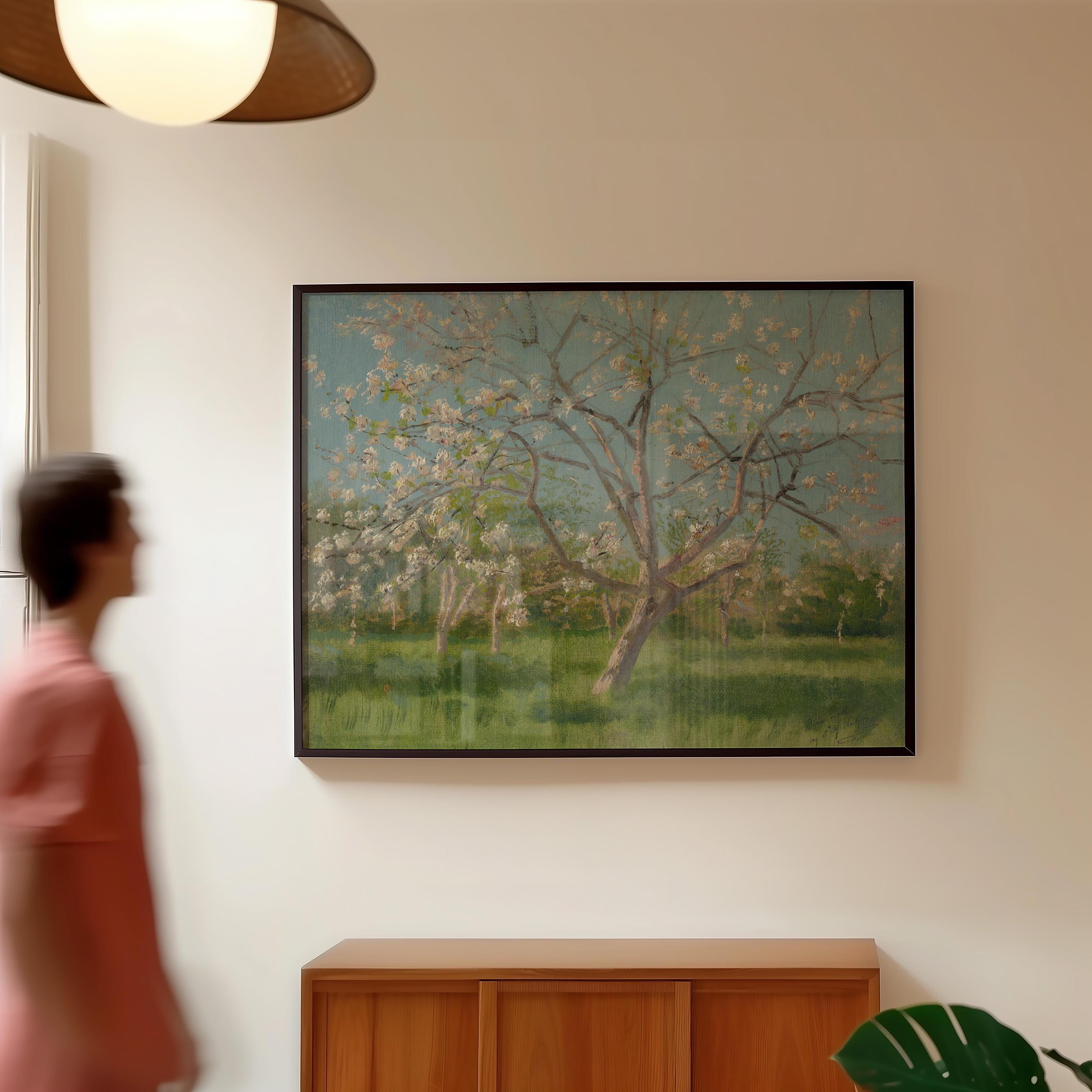 Study of Blooming Trees Horizontal Art Print (Digital Download)