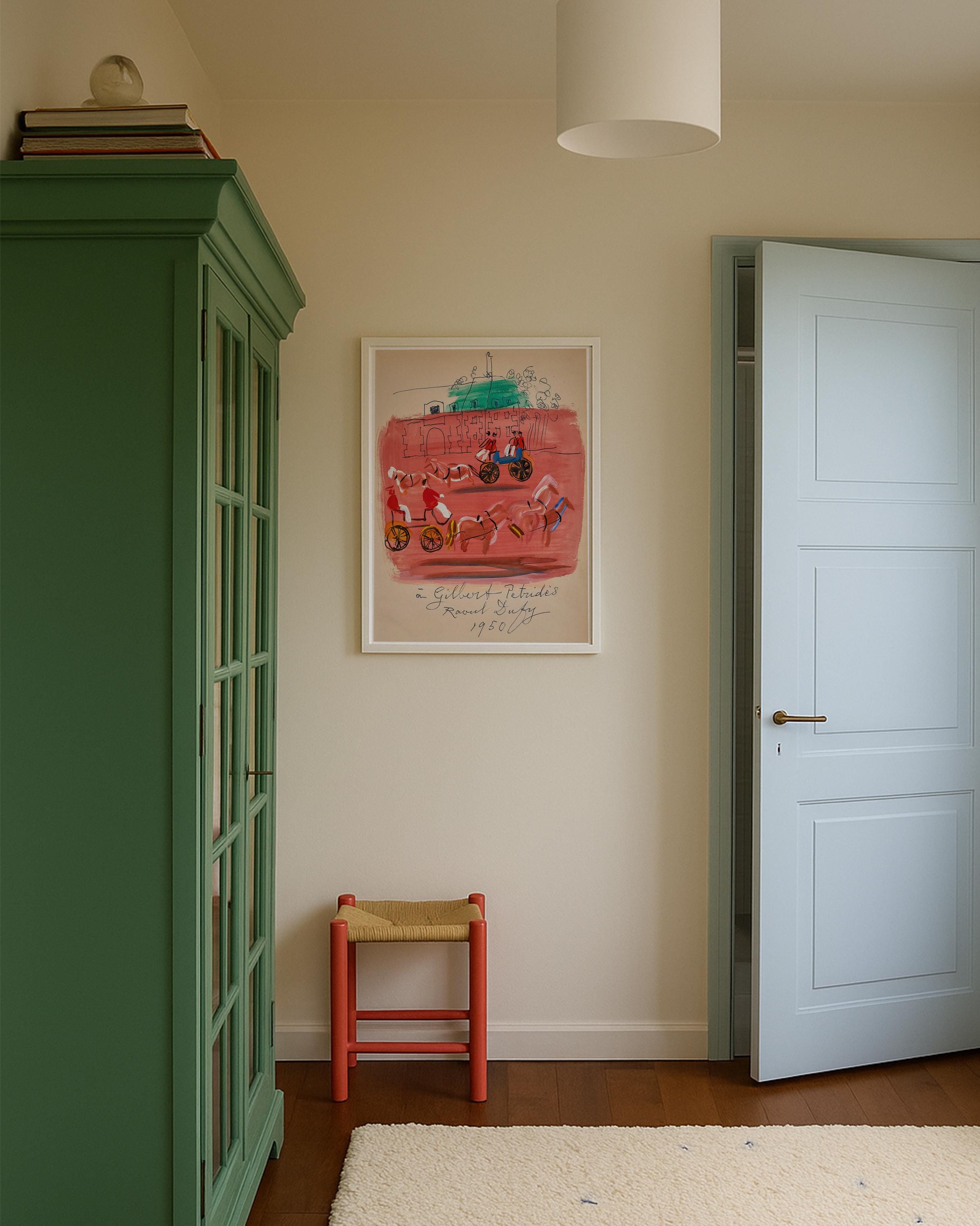 Attelages devant le haras du pin Vertical Art Print Digital Download