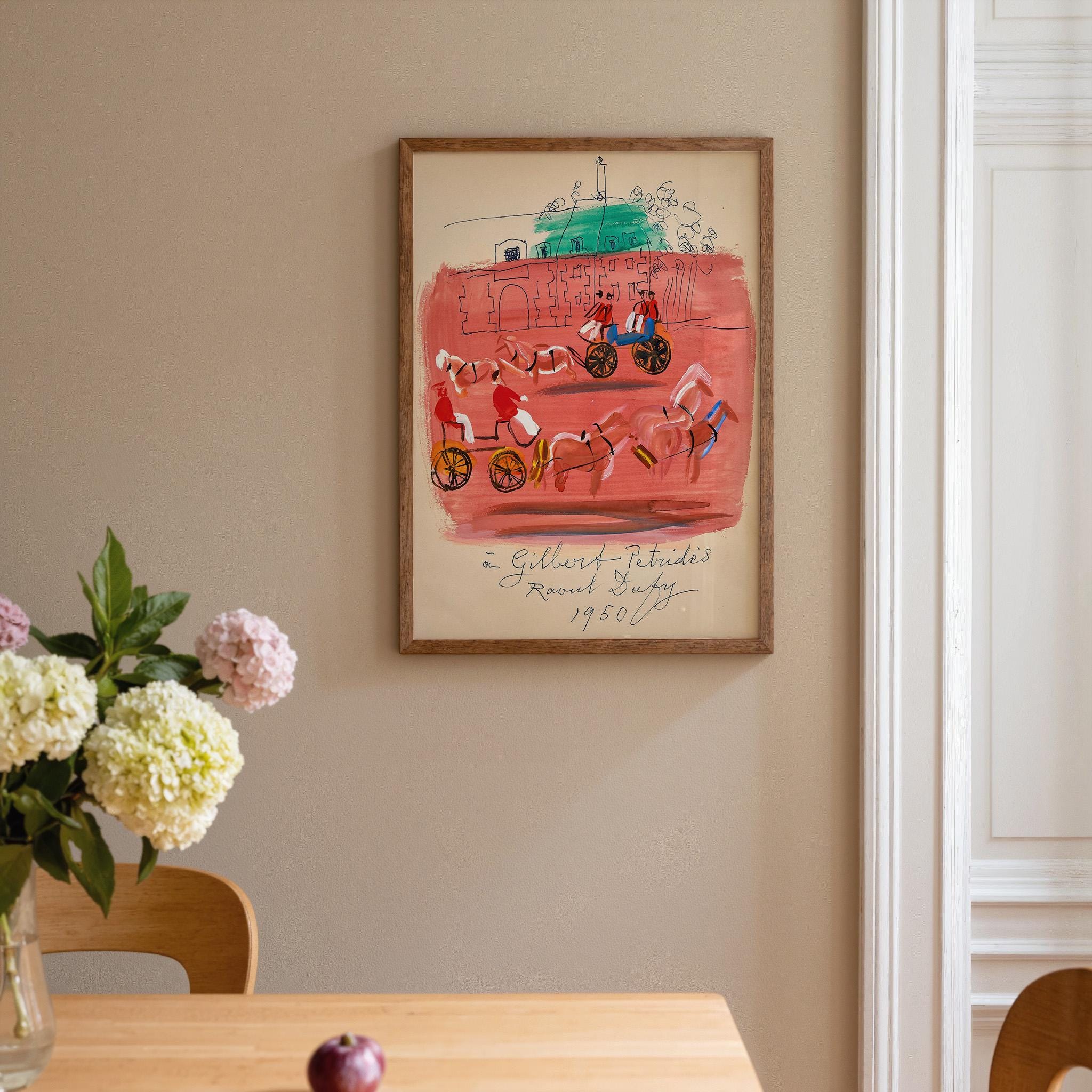 Attelages devant le haras du pin Vertical Art Print Digital Download
