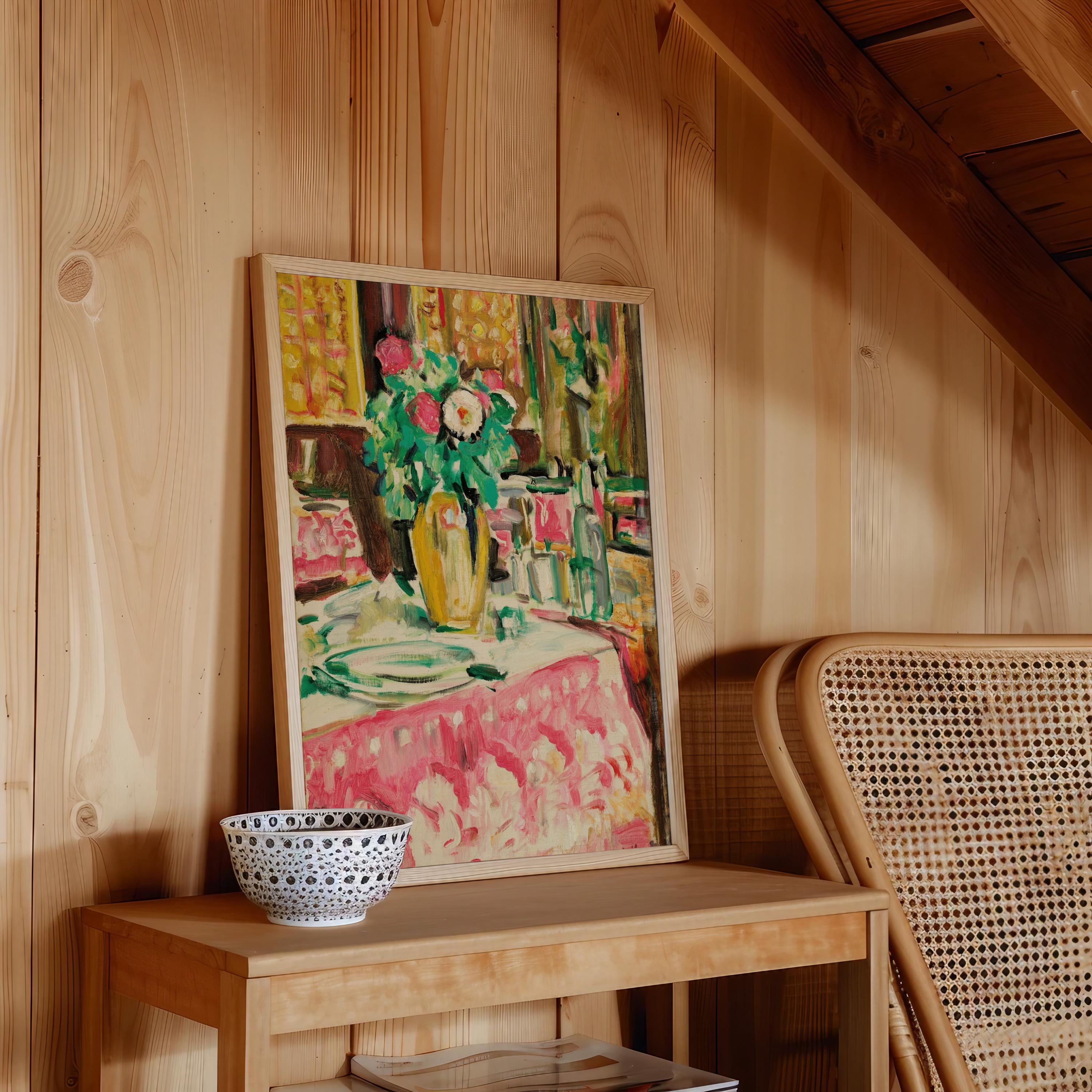 Still Life with Roses in an Interior Vertical Art Print Digital Download