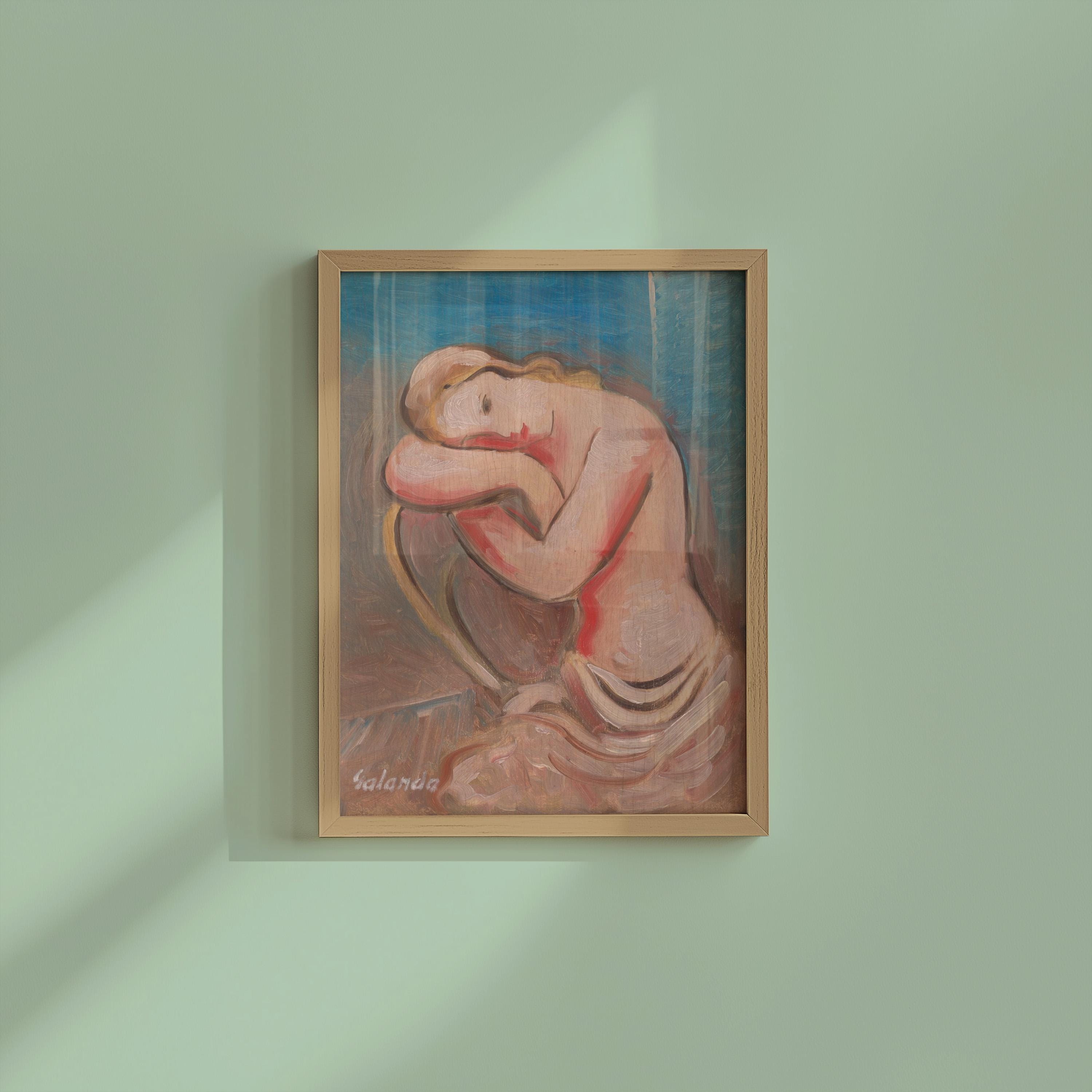 Seated Model Vertical Art Print