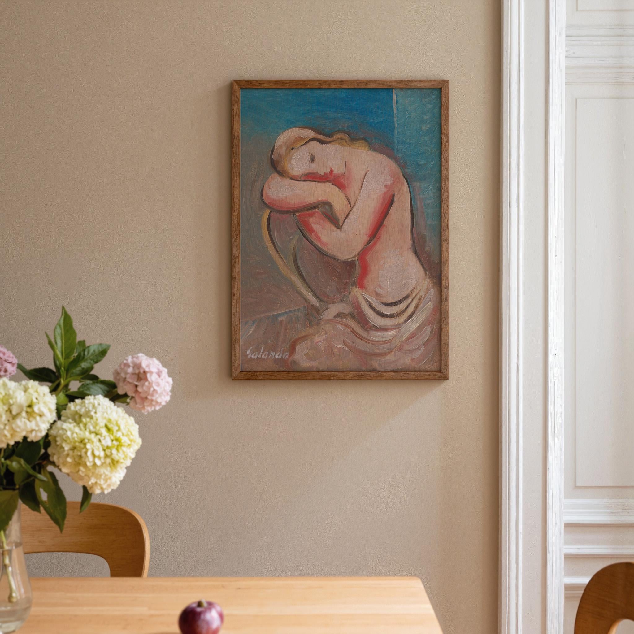 Seated Model Vertical Art Print