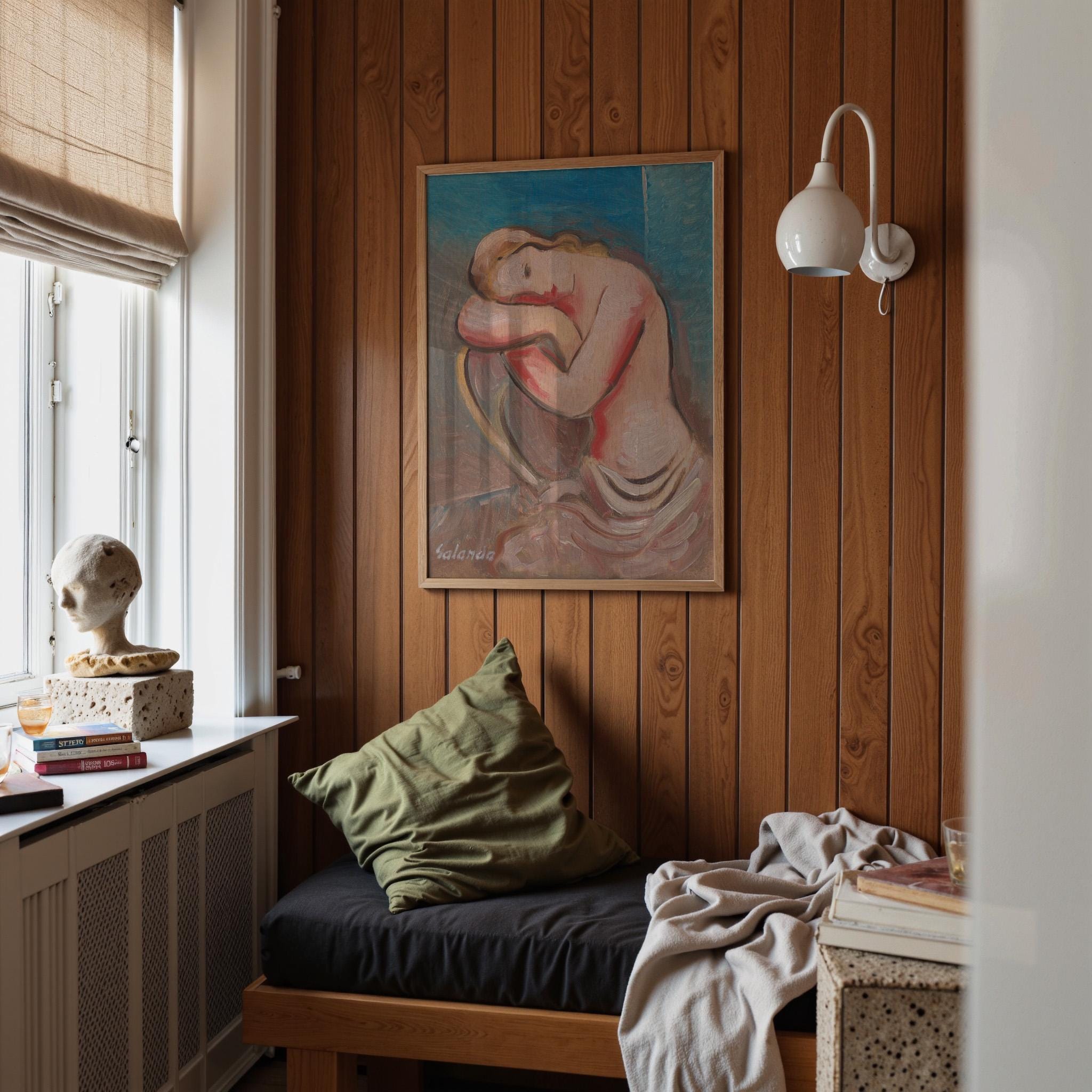 Seated Model Vertical Art Print