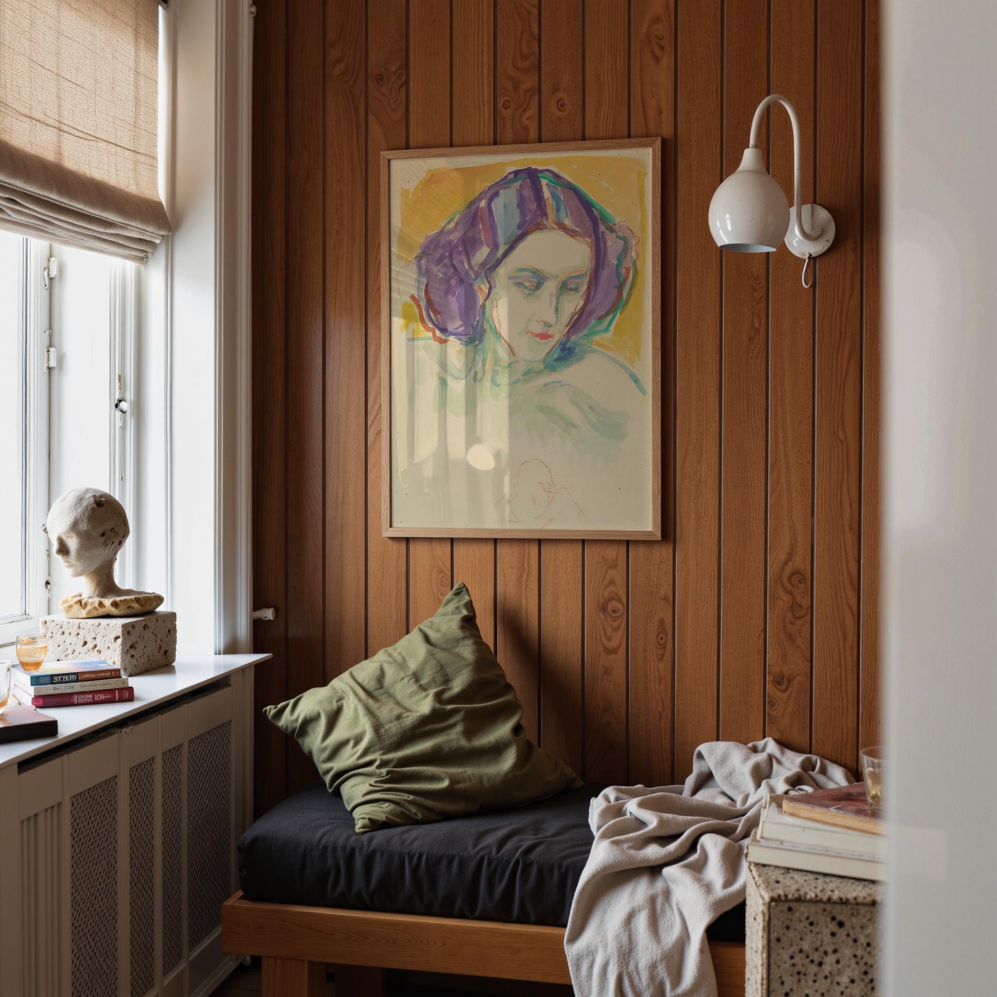Female Head Vertical Art Print Digital Download
