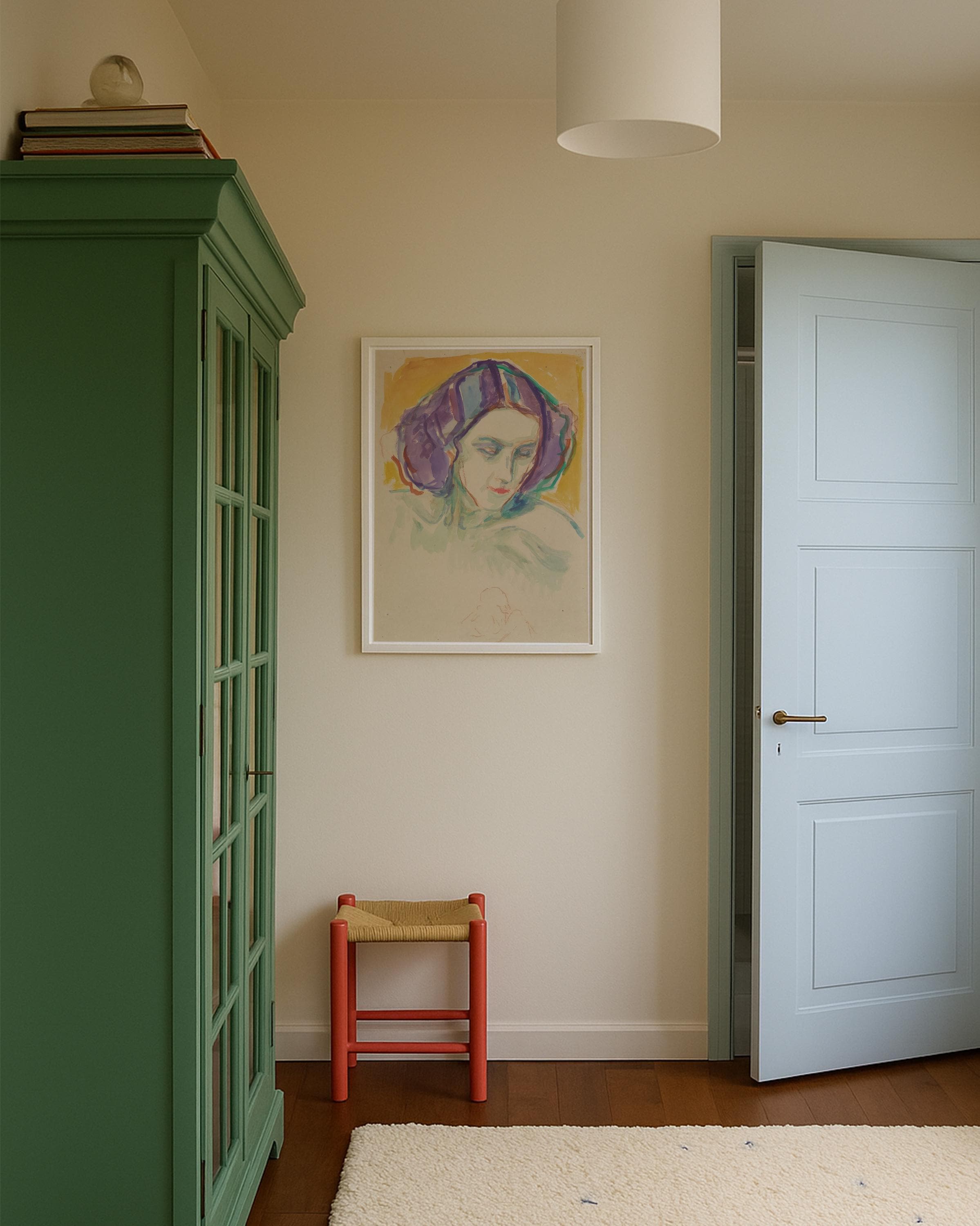 Female Head Vertical Art Print Digital Download