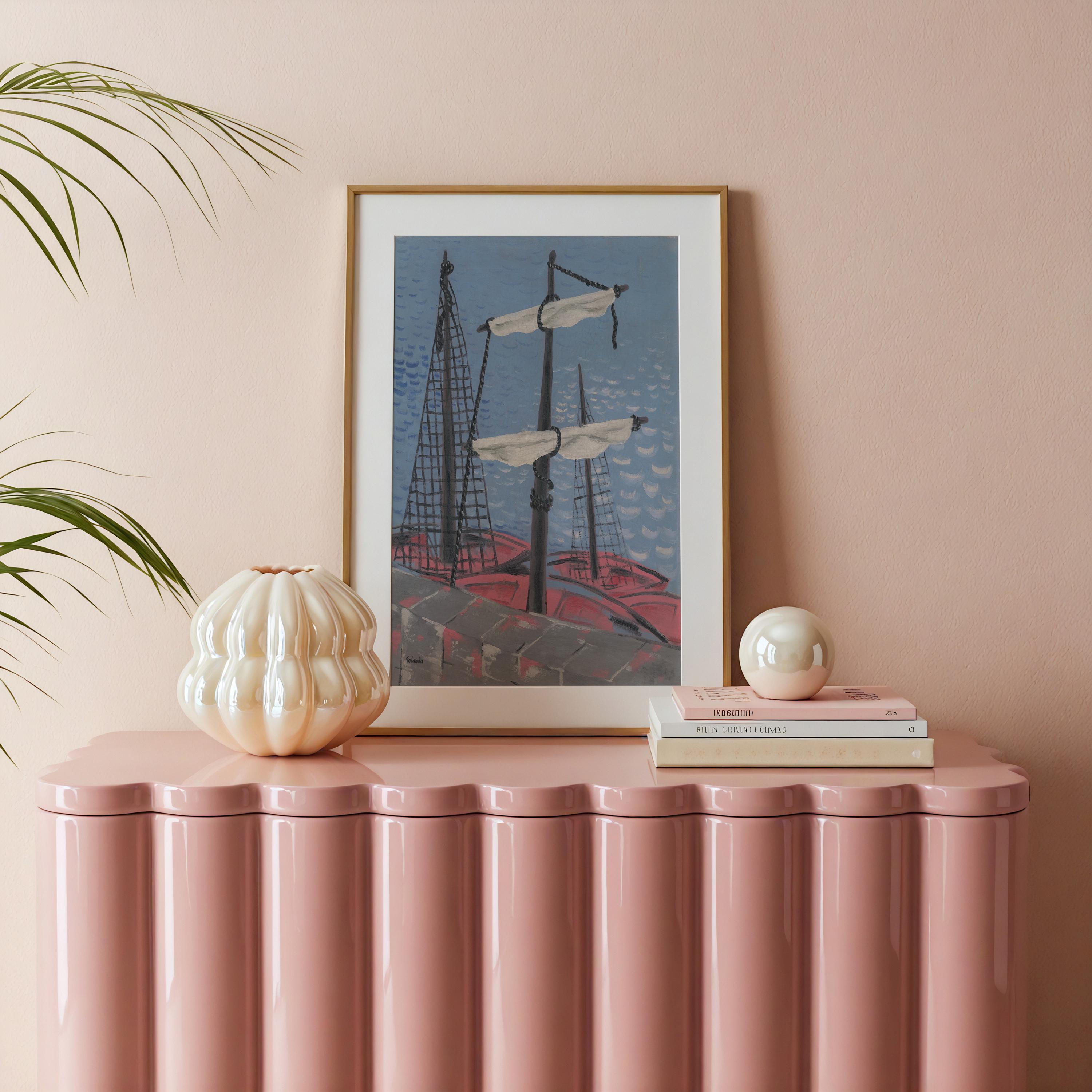 Fishing Boats Vertical Art Print Digital Download