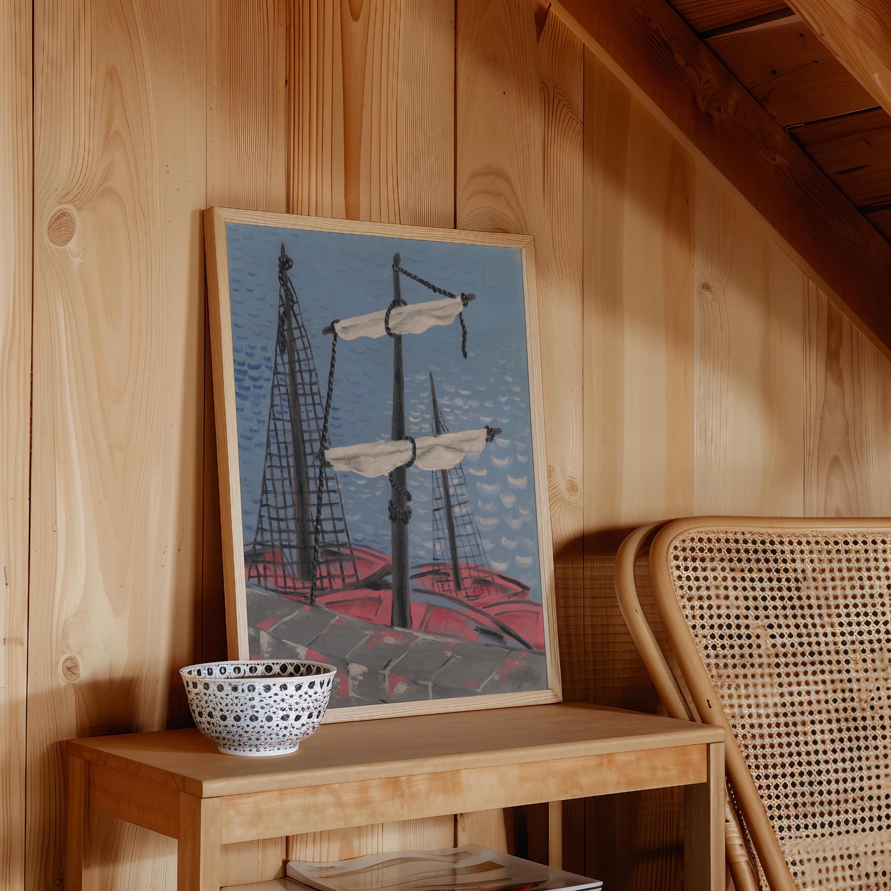 Fishing Boats Vertical Art Print Digital Download