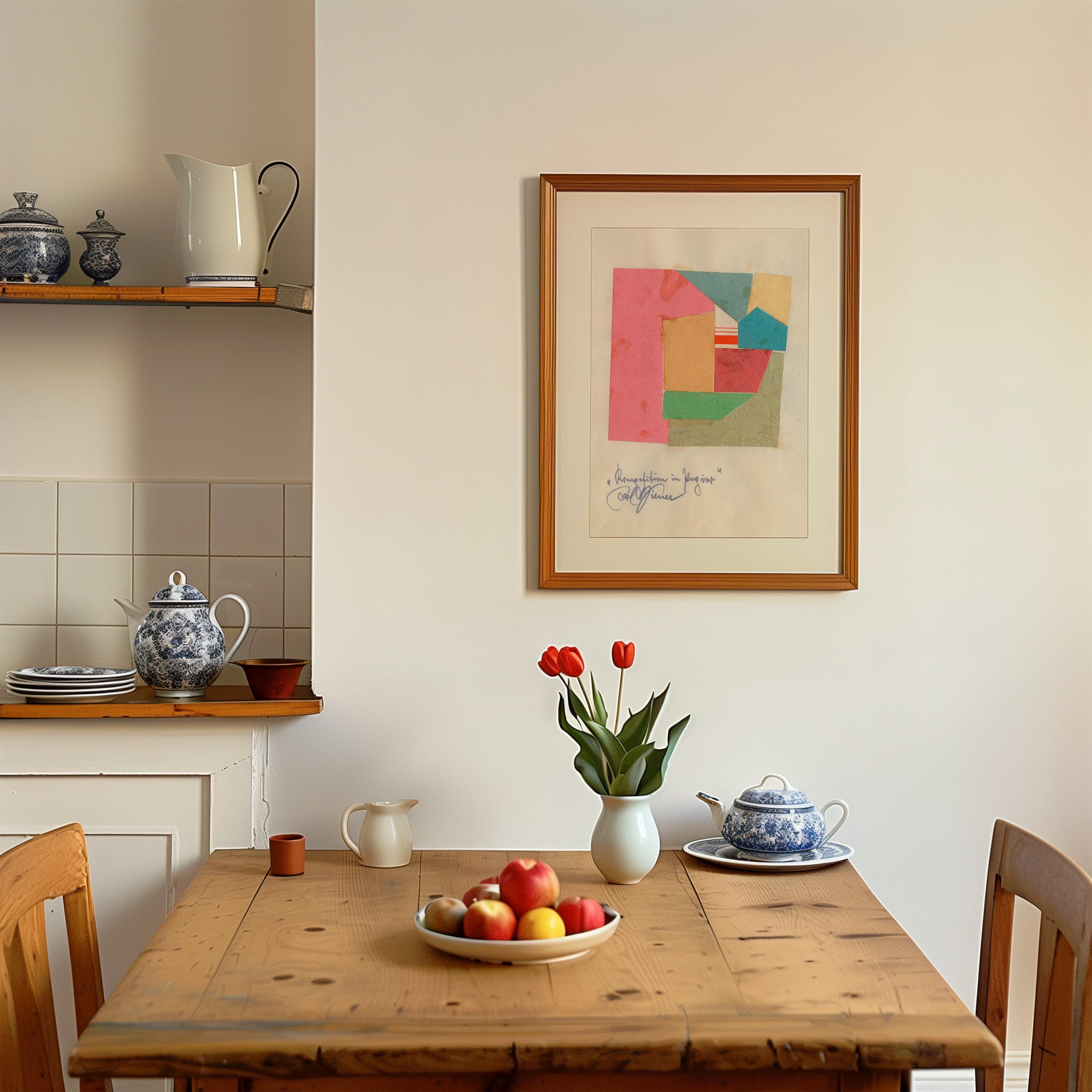 Komposition in Papier Vertical Art Print Digital Download