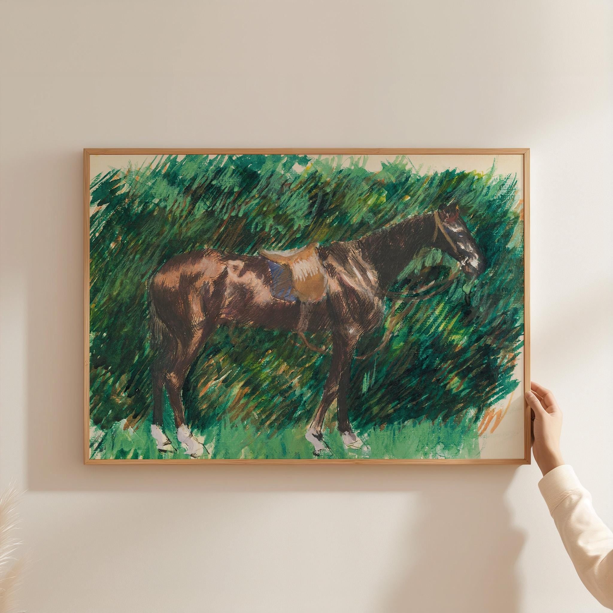 Un Cheval Horizontal Art Print Horse Digital Download