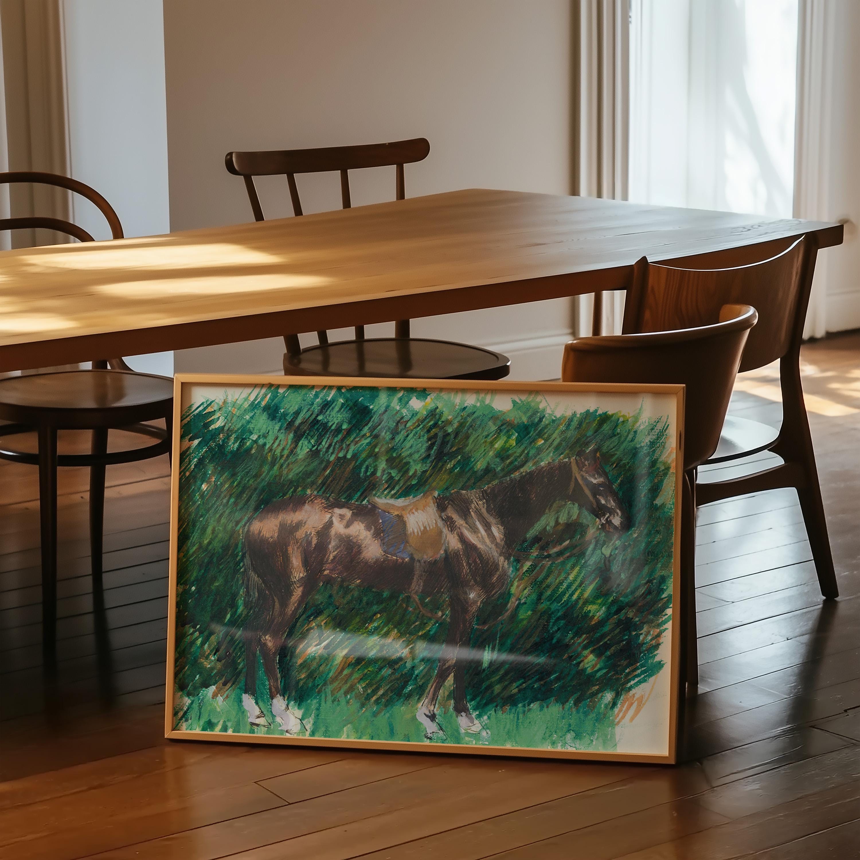 Un Cheval Horizontal Art Print Horse Digital Download