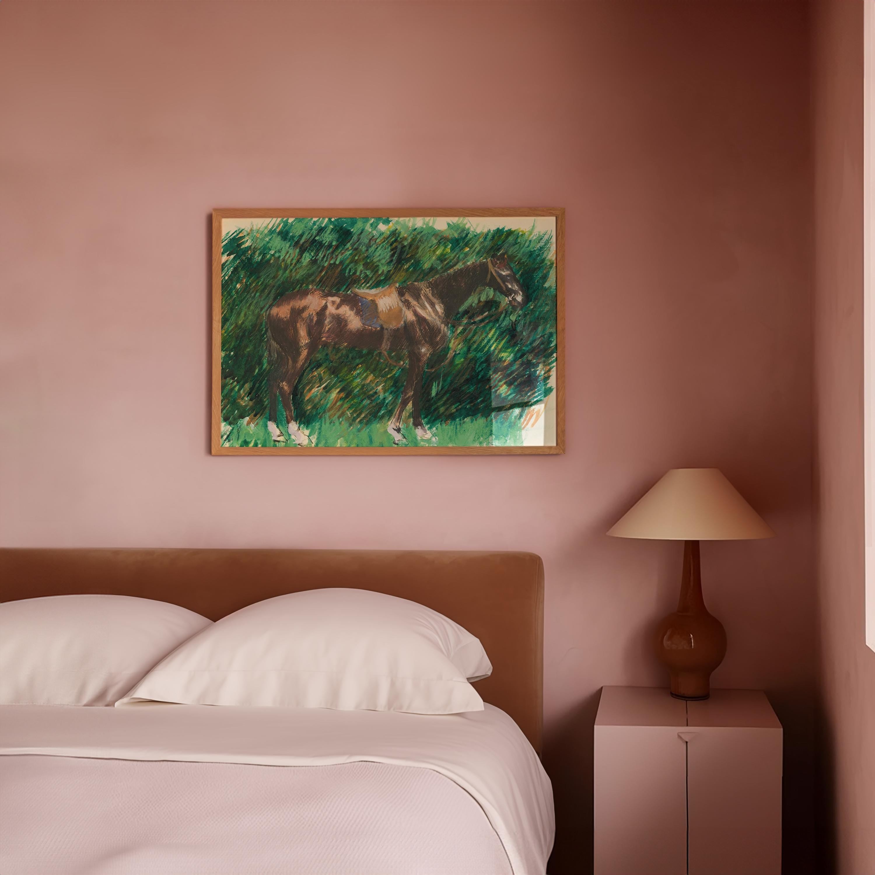 Un Cheval Horizontal Art Print Horse Digital Download