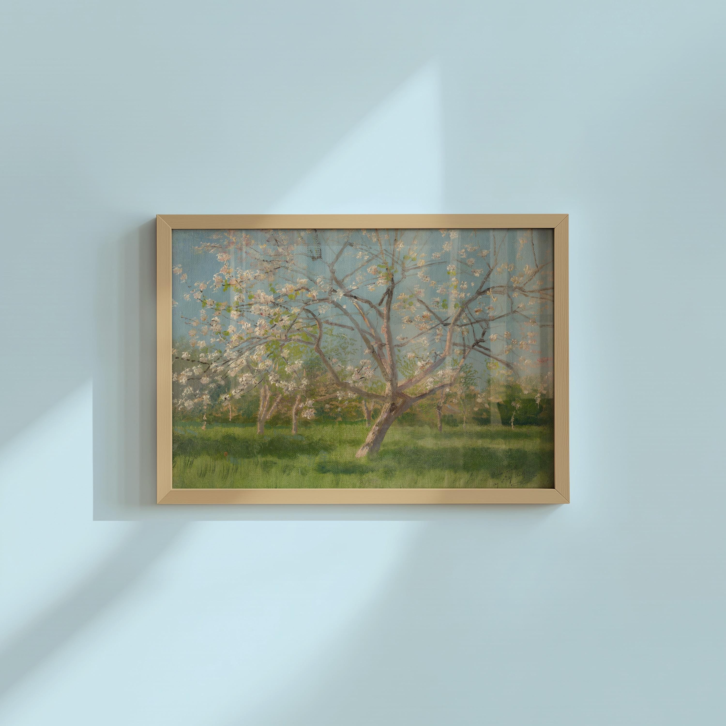 Study of Blooming Trees Horizontal Art Print (Digital Download)