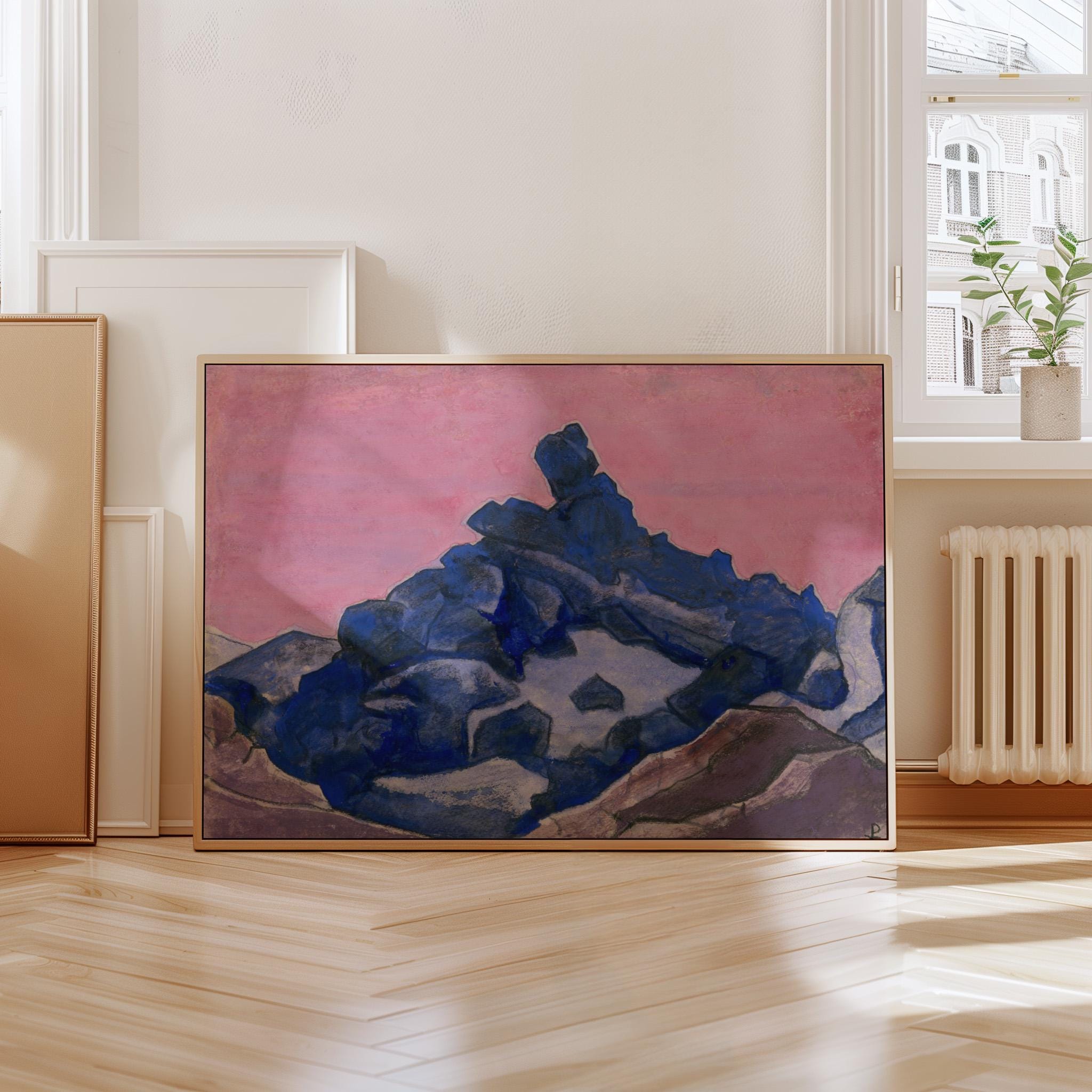 Blue Cliff Horizontal Art Print Digital Download for Home Decor