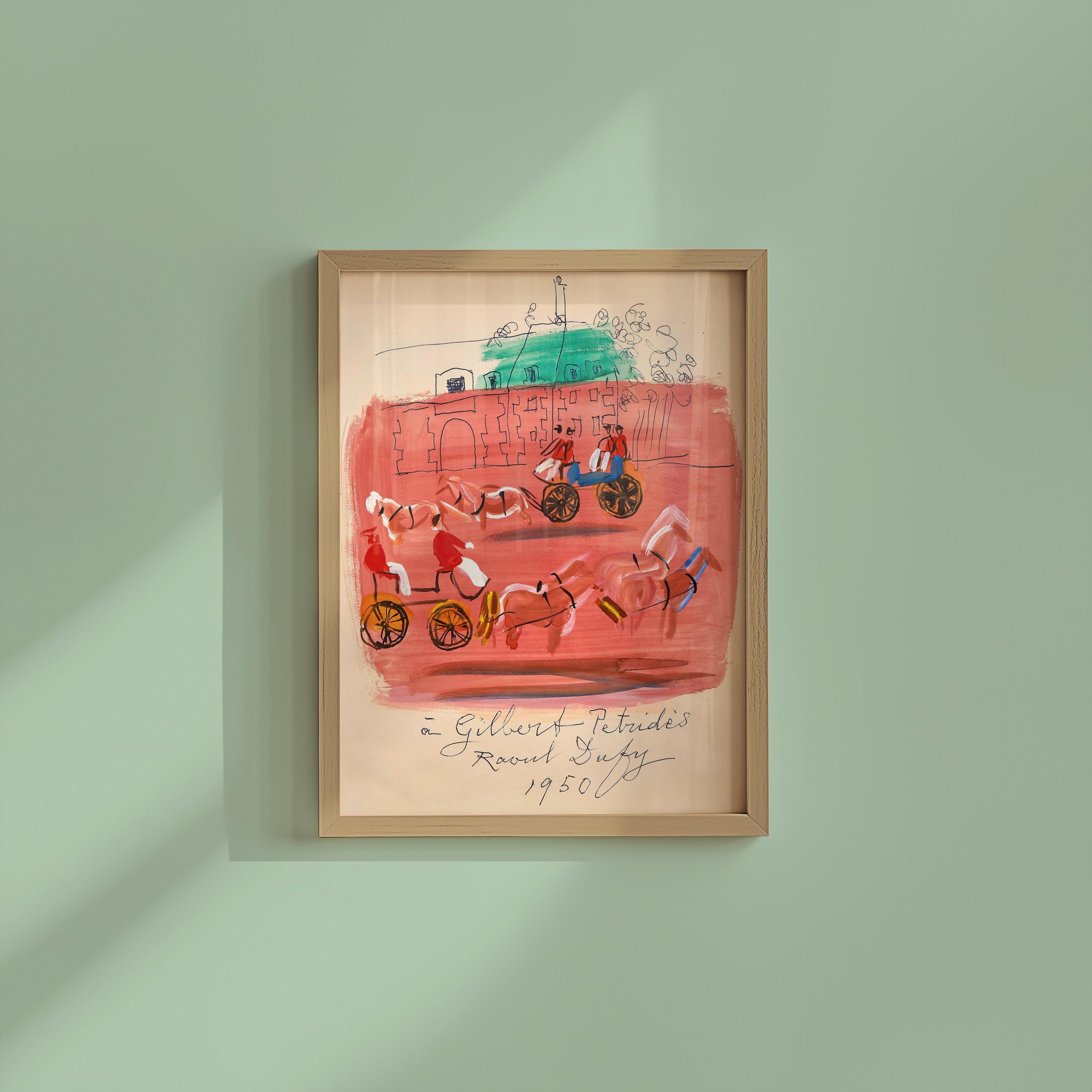 Attelages devant le haras du pin Vertical Art Print Digital Download