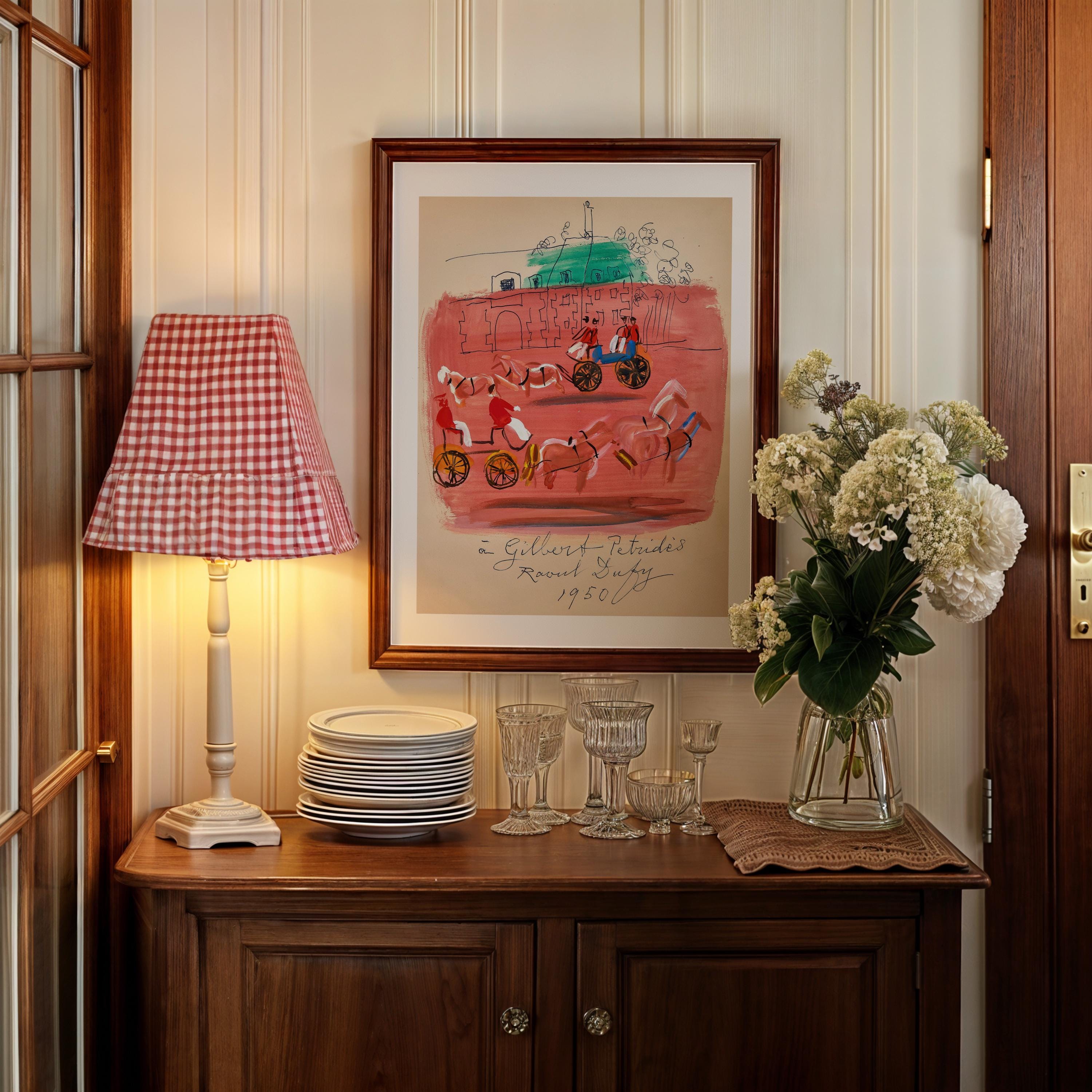 Attelages devant le haras du pin Vertical Art Print Digital Download