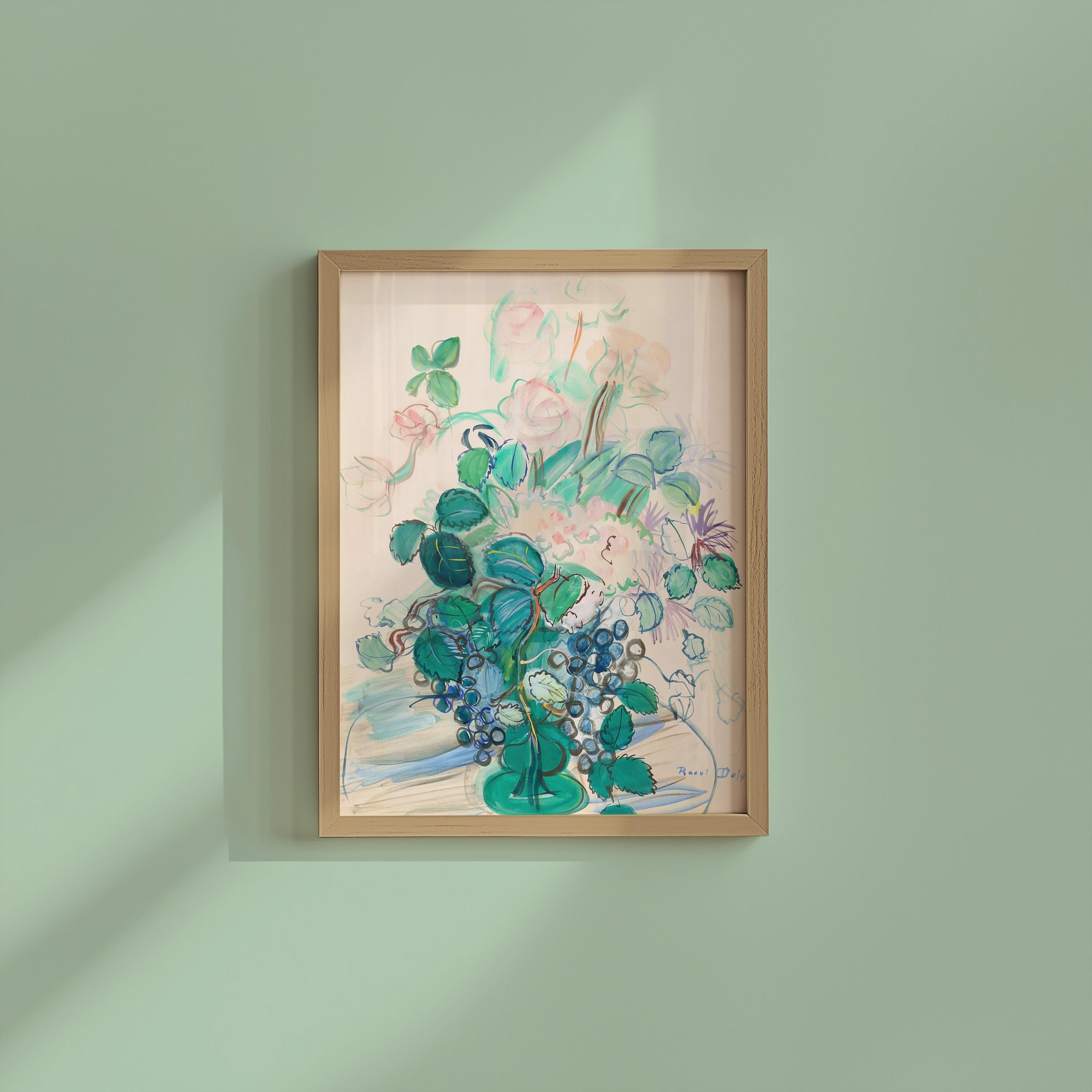 Bouquet à la grappe Vertical Art Print Digital Art Print