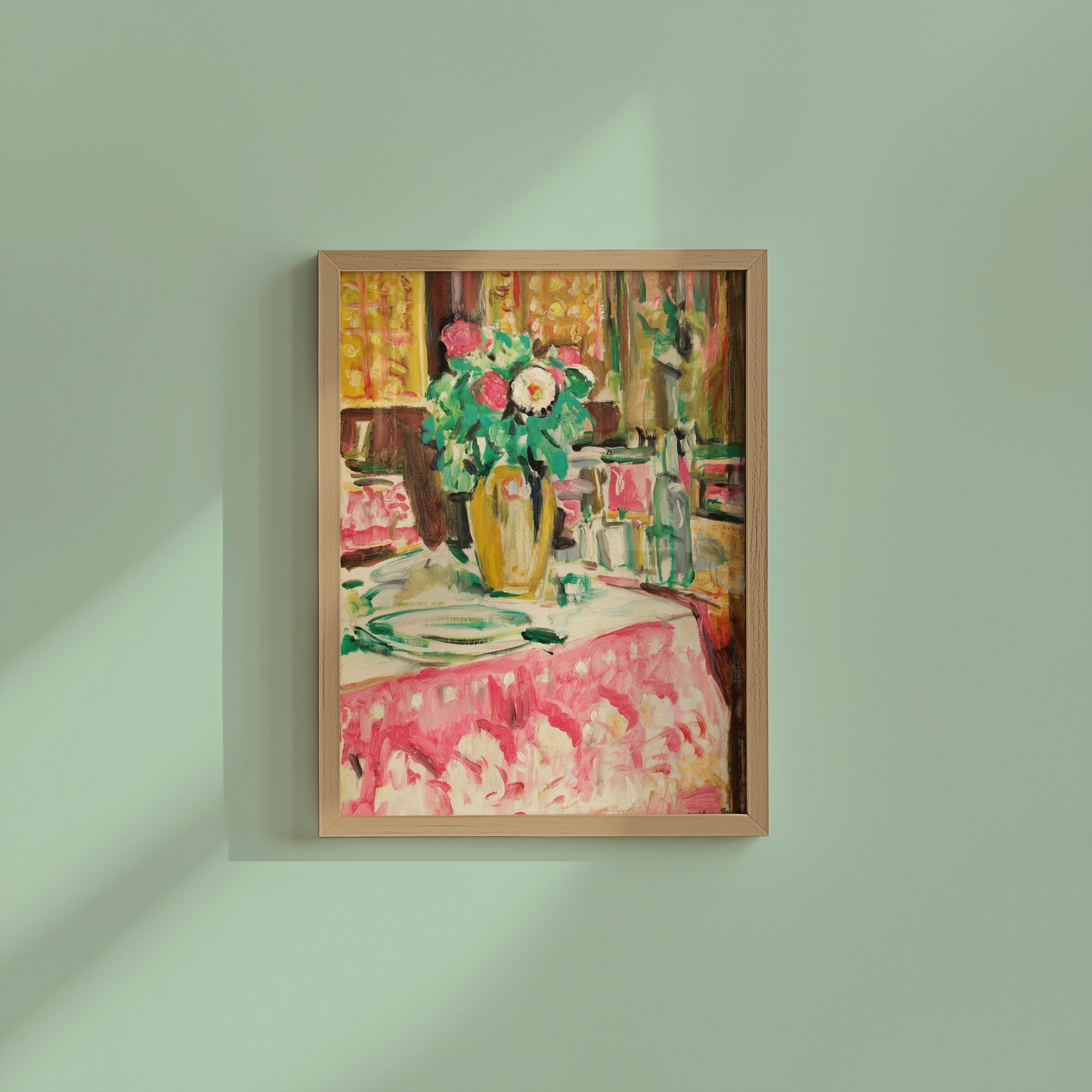 Still Life with Roses in an Interior Vertical Art Print Digital Download