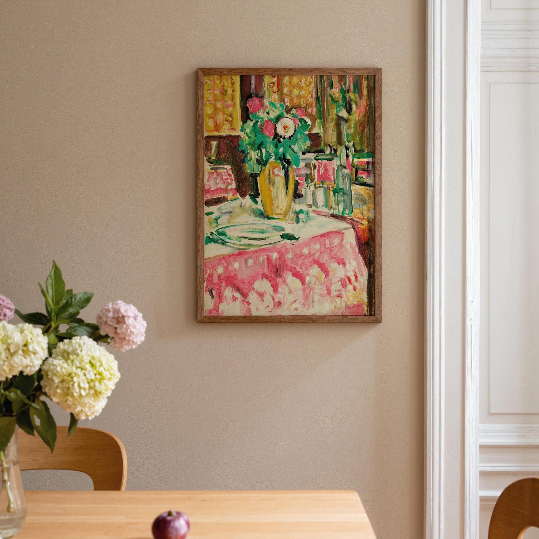 Still Life with Roses in an Interior Vertical Art Print Digital Download