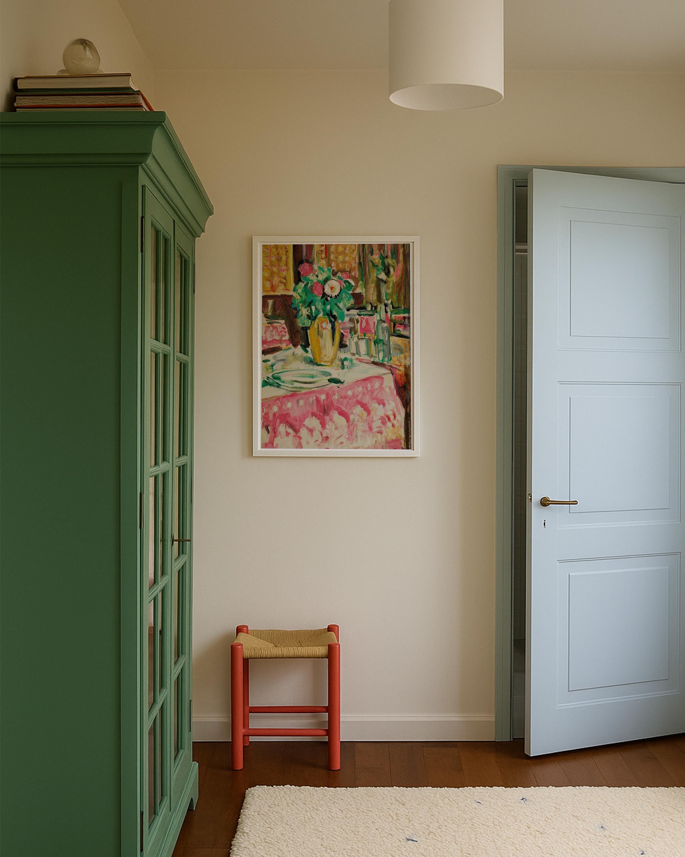 Still Life with Roses in an Interior Vertical Art Print Digital Download