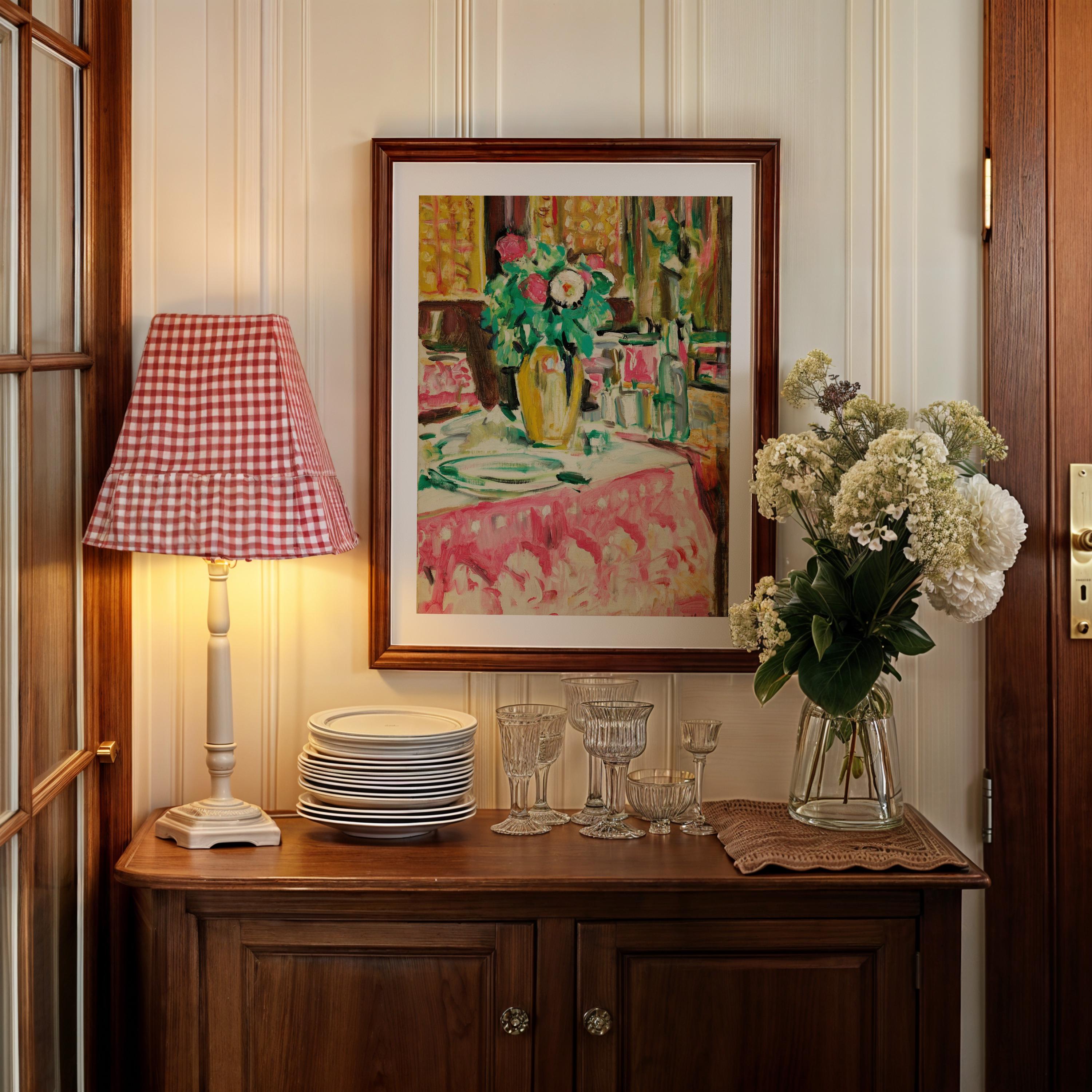 Still Life with Roses in an Interior Vertical Art Print Digital Download