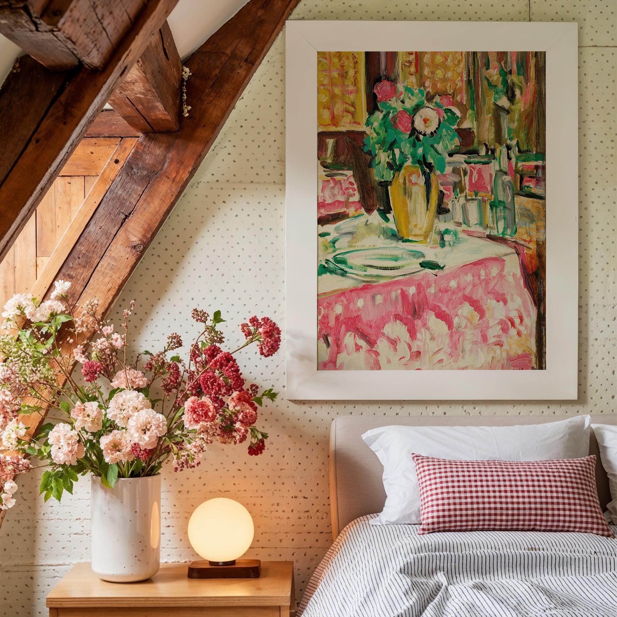 Still Life with Roses in an Interior Vertical Art Print Digital Download