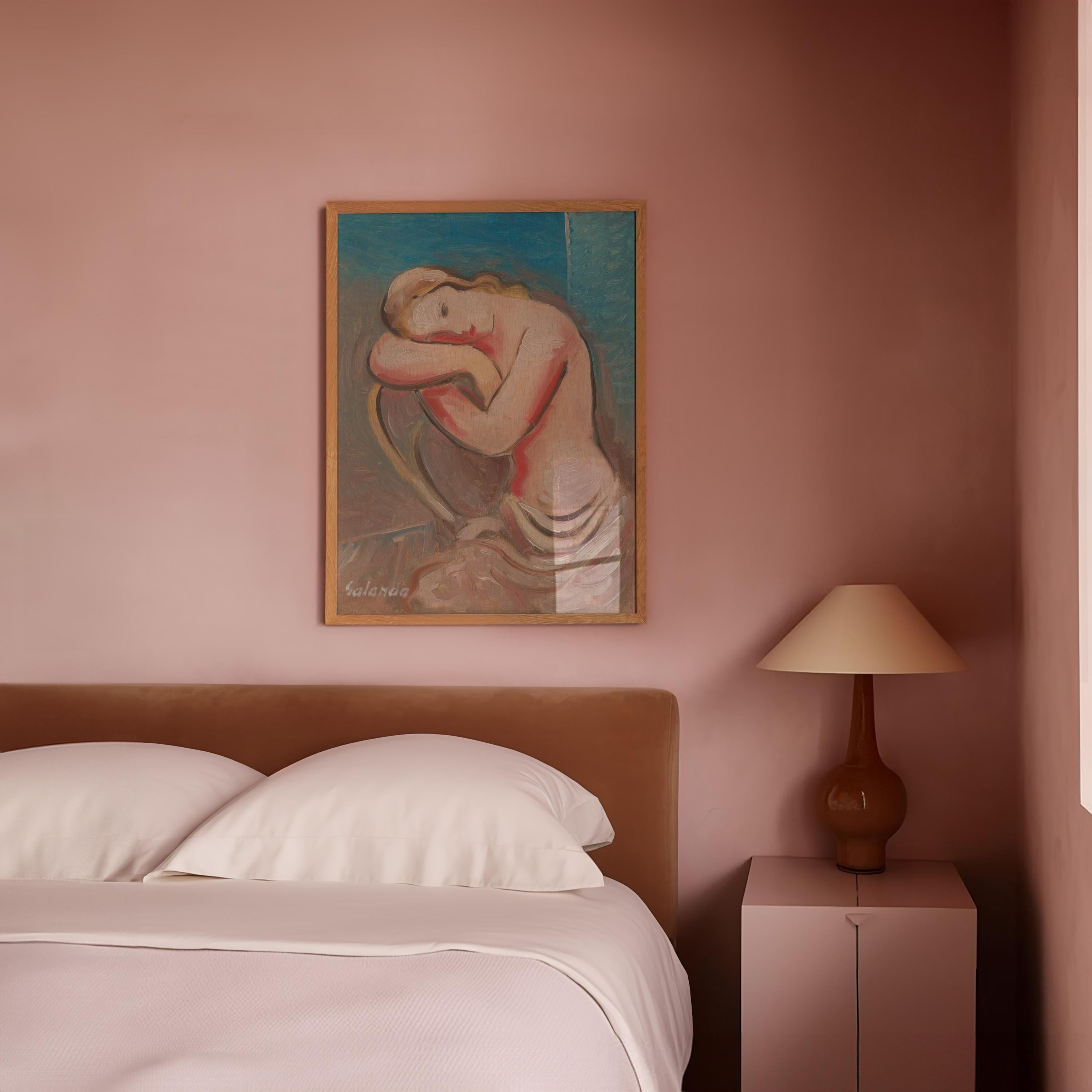 Seated Model Vertical Art Print